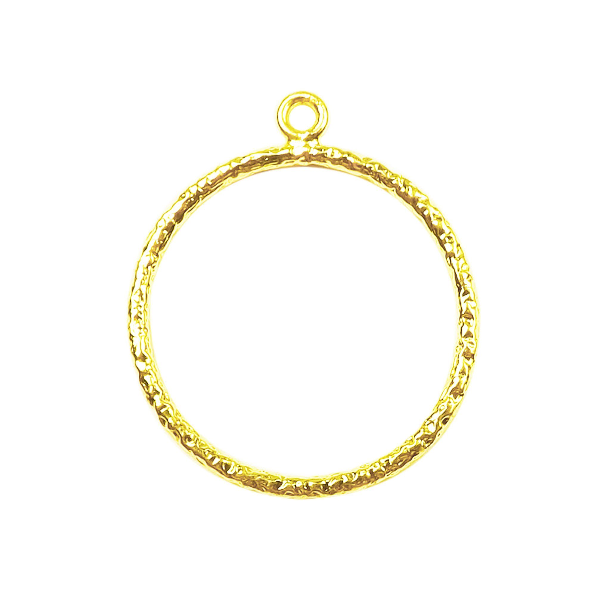 Handcrafted 18K Gold Overlay Hammered Round Hoop Earwire Jewelry Connector Made In India