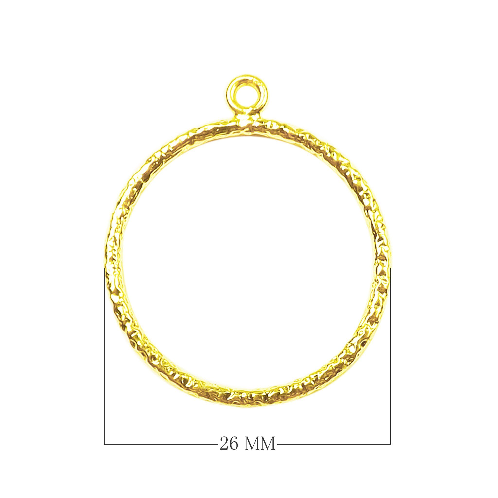 Handcrafted 18K Gold Overlay Hammered Round Hoop Earwire Jewelry Connector Made In India