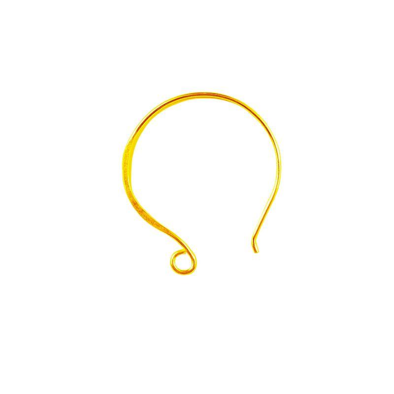 Handcrafted 18K Gold Overlay Circular Hook Earwire Jewelry Connector From India