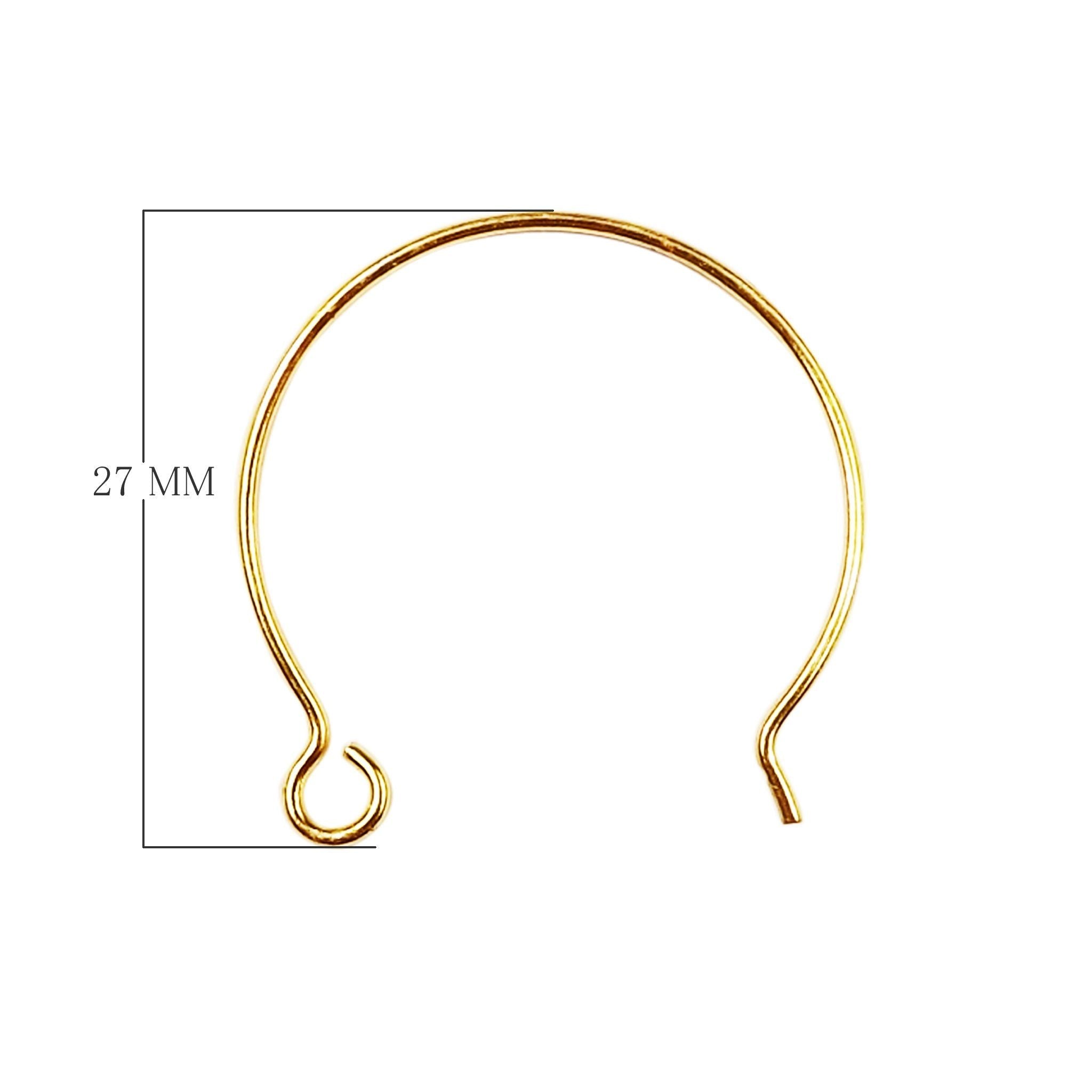 Handcrafted 18K Gold Overlay Round Loop Hook Earwire Jewelry Connector From India