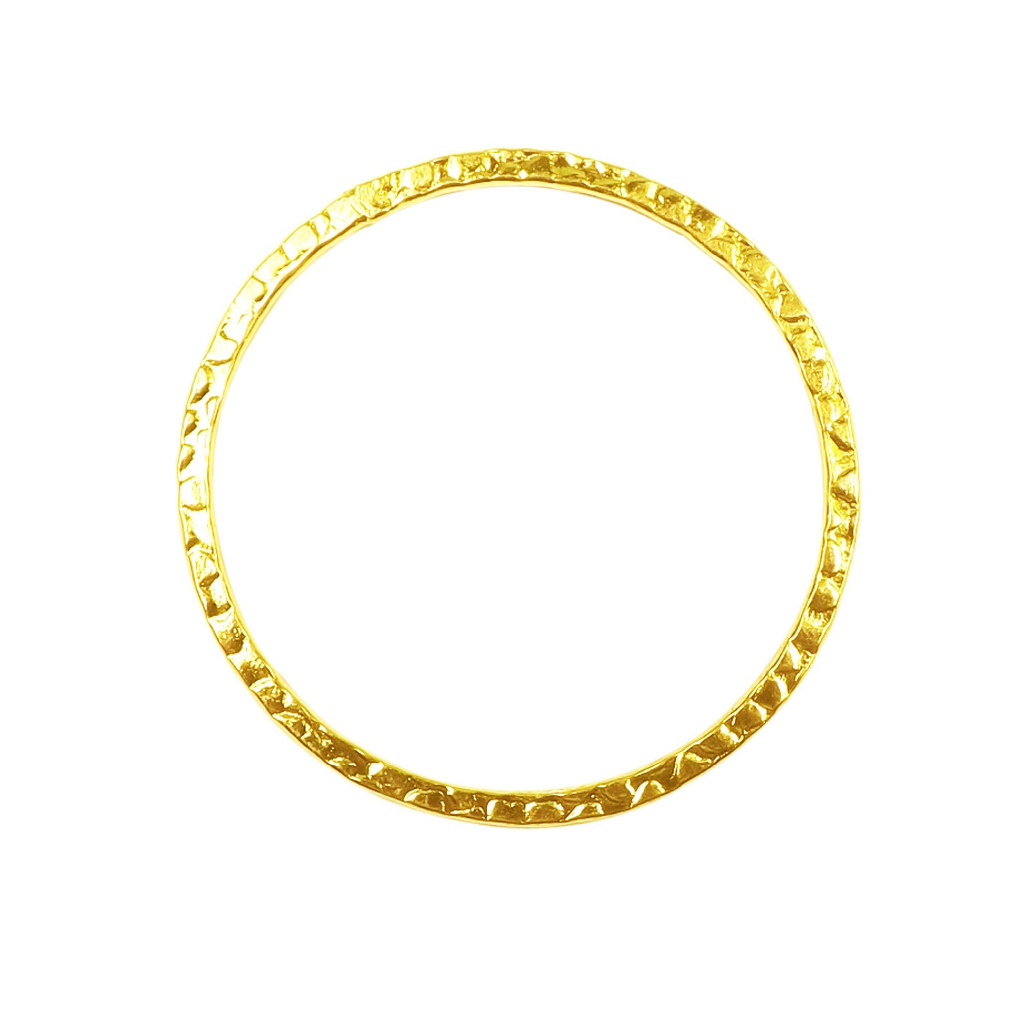 Handcrafted 18K Gold Overlay Hammered Round Jewelry Connector From India