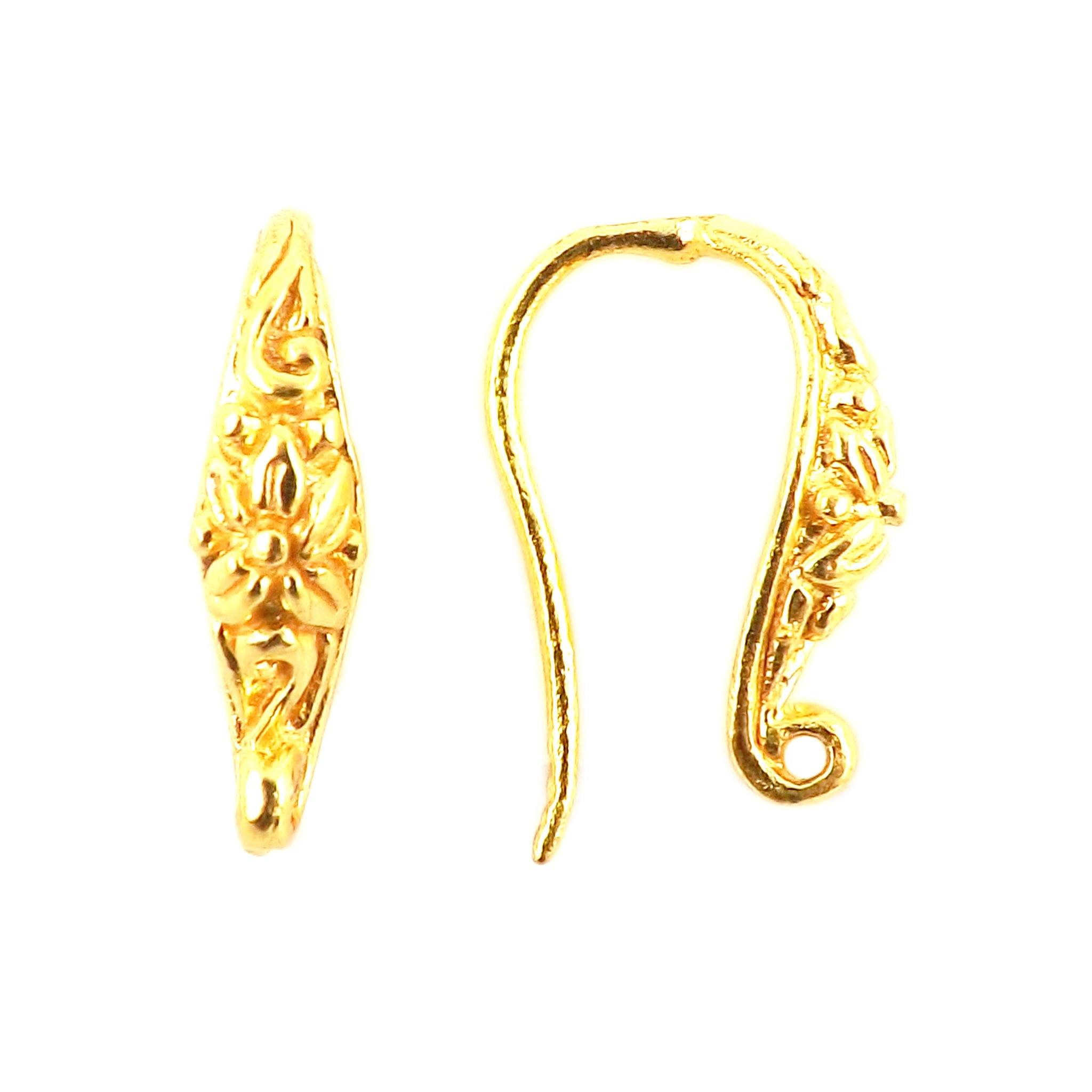 FG-214 18K Gold Overlay Earwire Beads Bali Designs Inc 