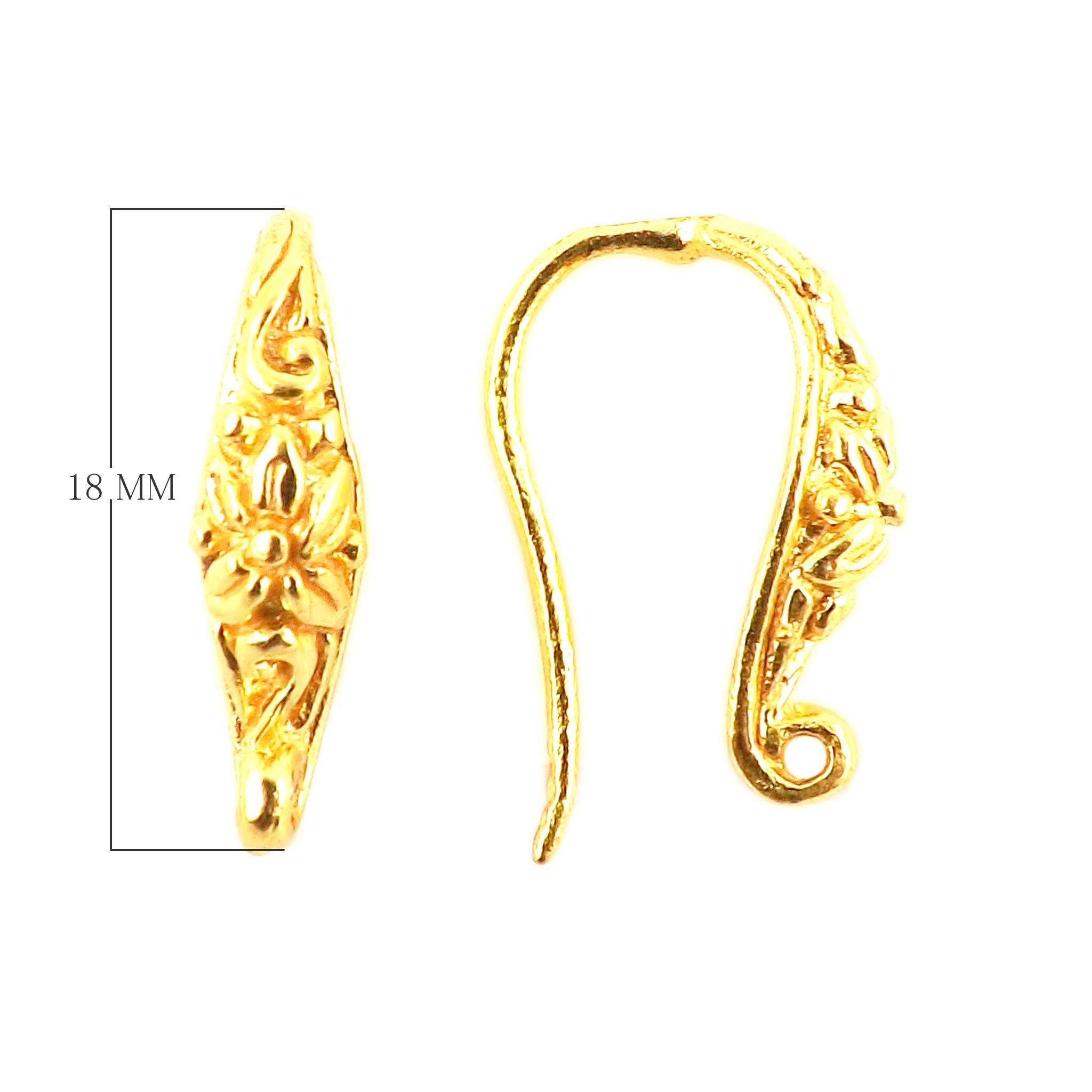 FG-214 18K Gold Overlay Earwire Beads Bali Designs Inc 
