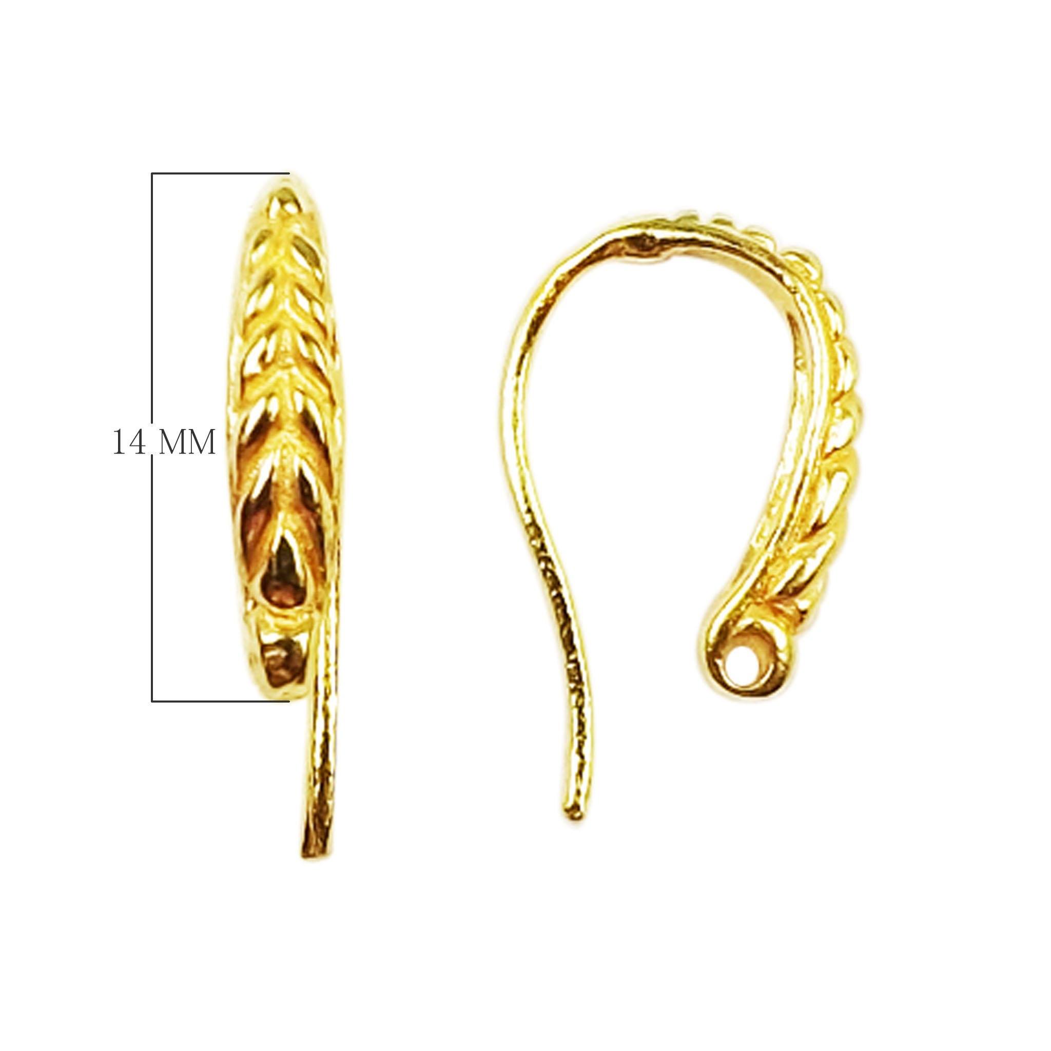 FG-215 18K Gold Overlay Grain Shape Earwire Beads Bali Designs Inc 