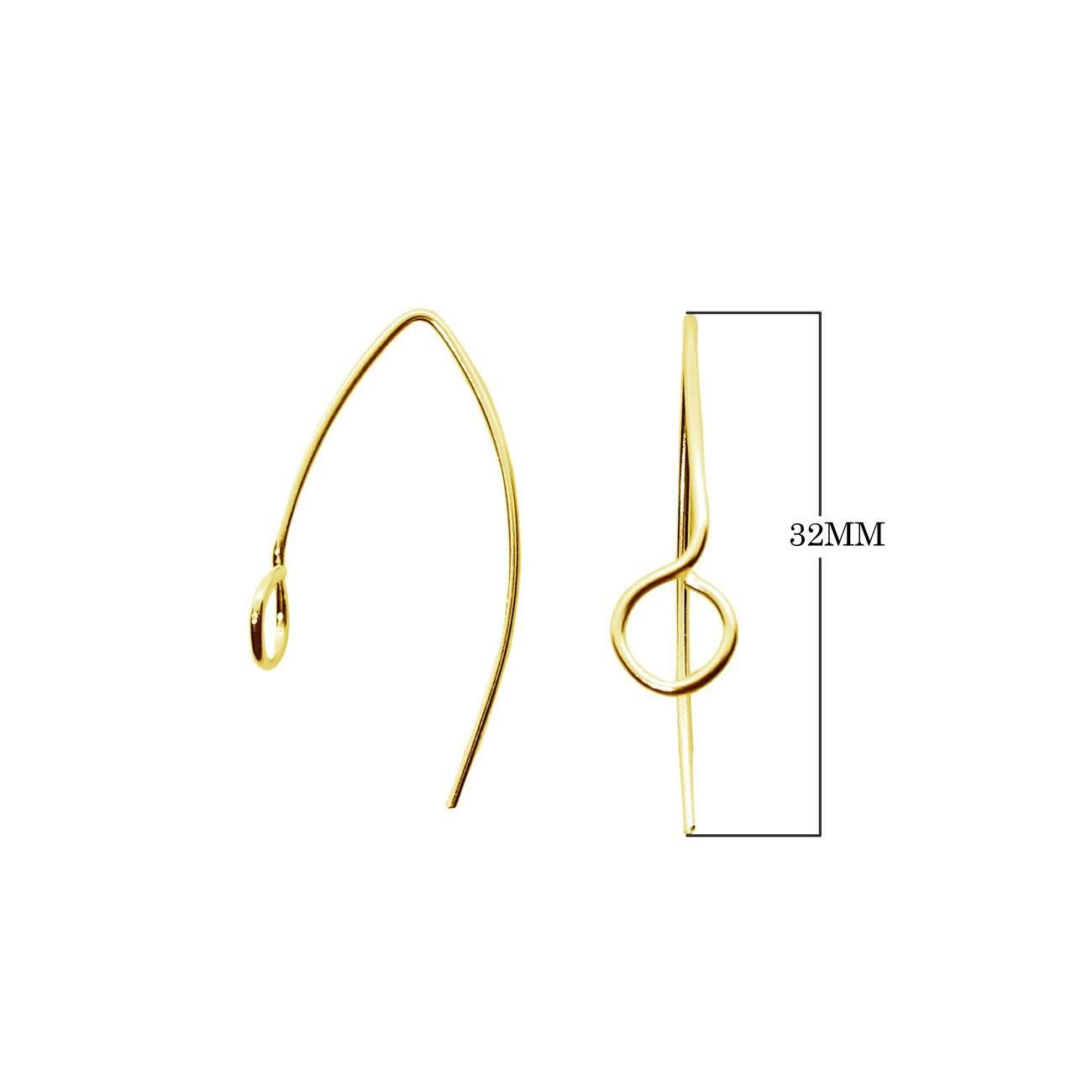 FG-242 18K Gold Overlay Earwire Beads Bali Designs Inc 