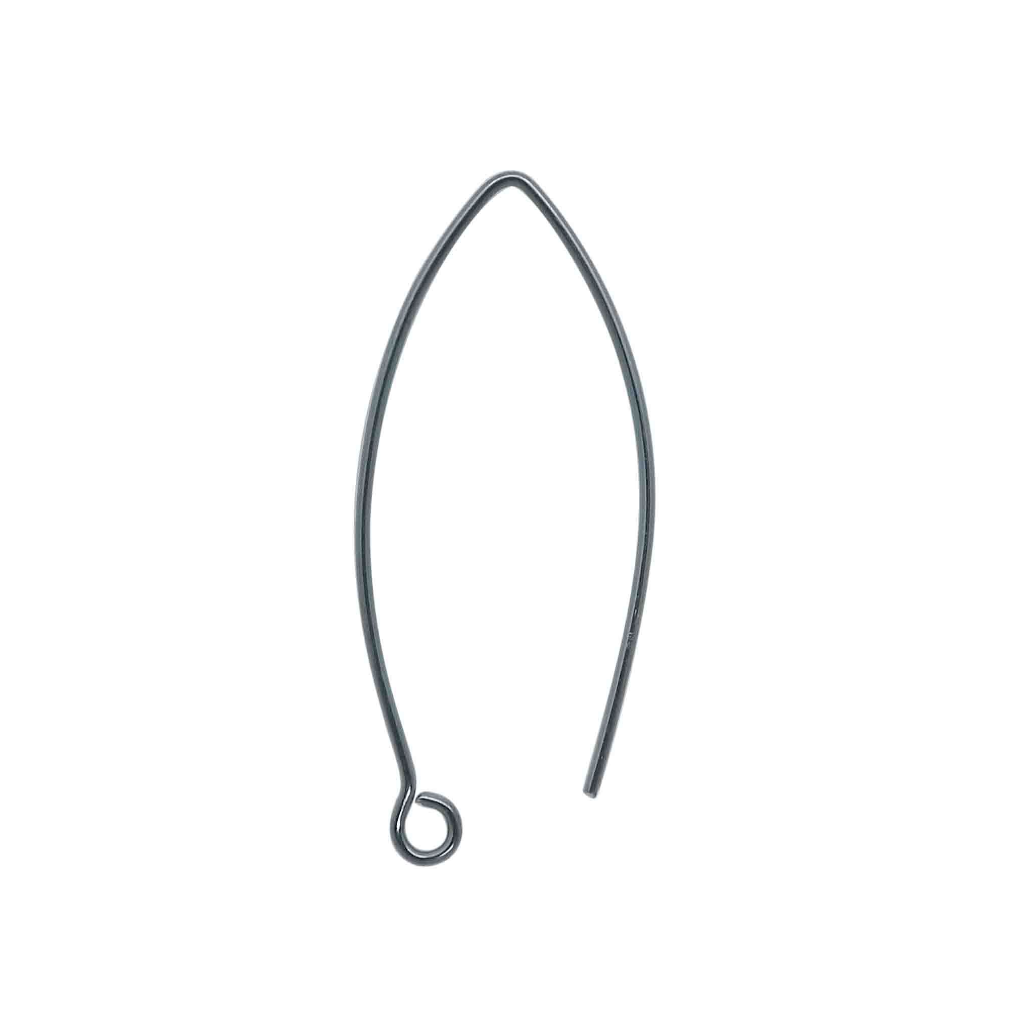 Handcrafted Black Rhodium Overlay Marquise Shape Earwire Jewelry Finding From India