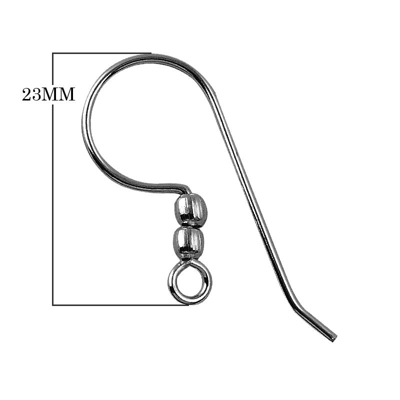 FR-102 Black Rhodium Overlay Earwire Beads Bali Designs Inc 