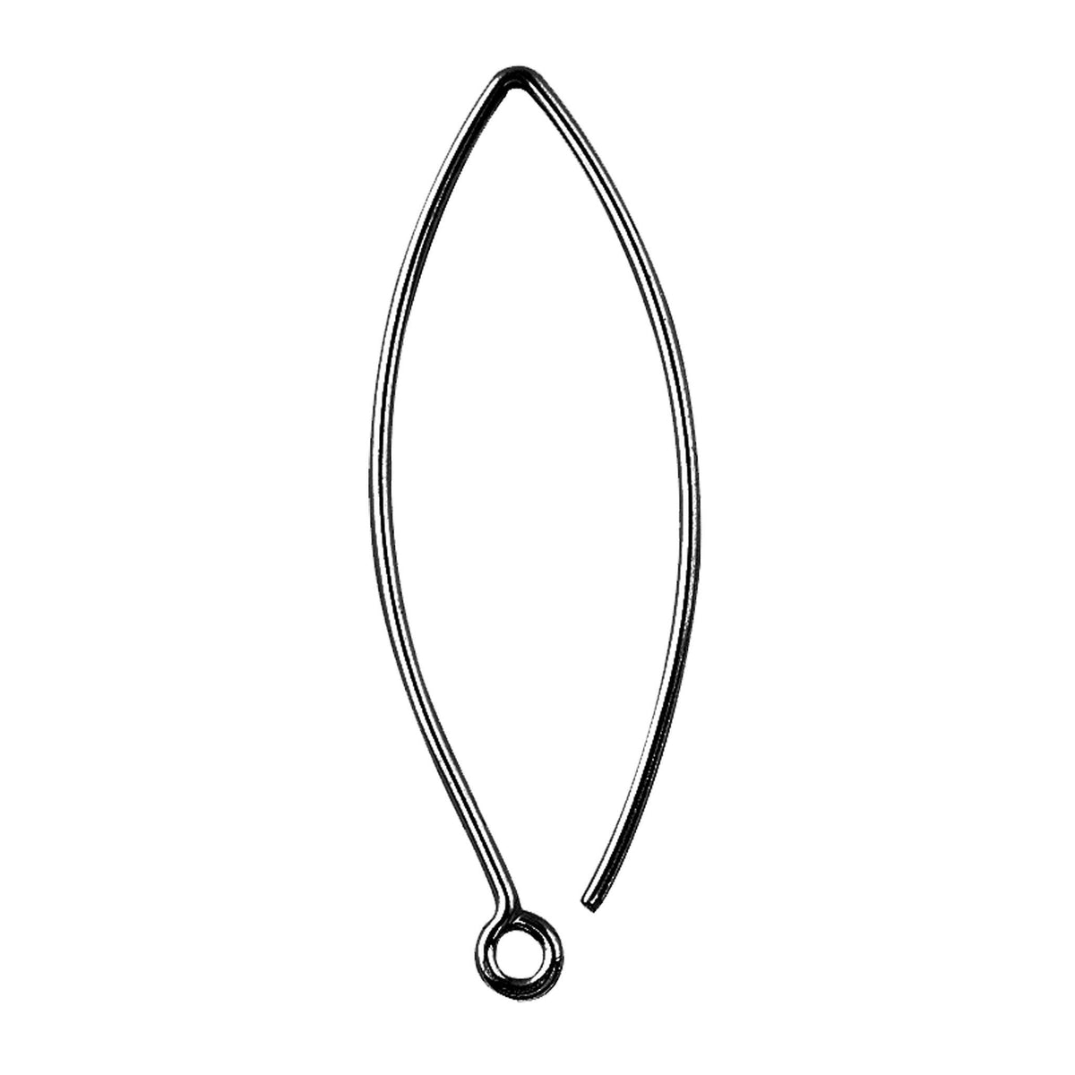 FR-109-56MM Black Rhodium Overlay 20 Gauge Marquise Shape Elegant Clean Wire Simply The Best Stylish Earwire Beads Bali Designs Inc 