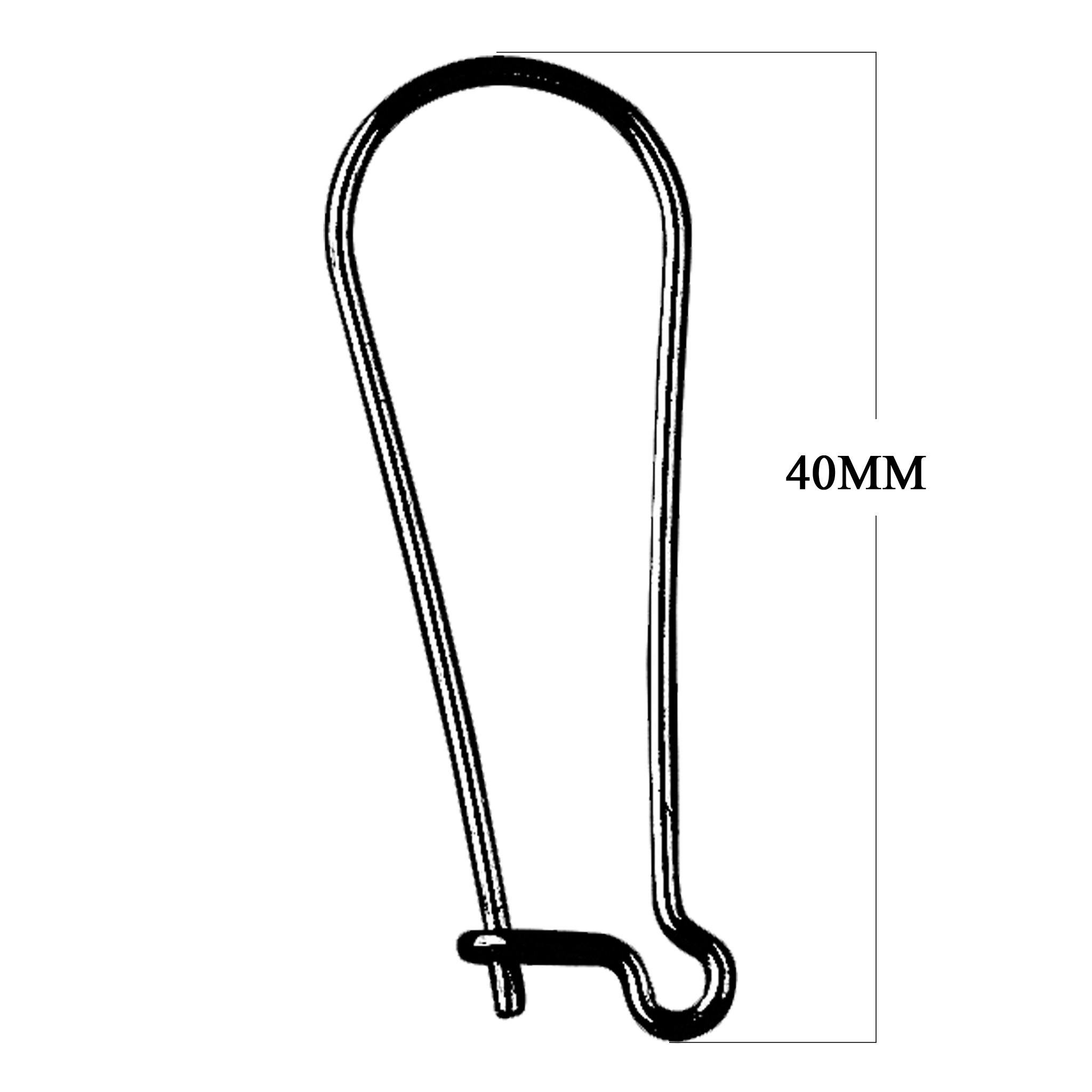 FR-110-40MM Black Rhodium Overlay Kidney Shape Elegant Clean Wire Simply The Best Stylish Earwire Beads Bali Designs Inc 