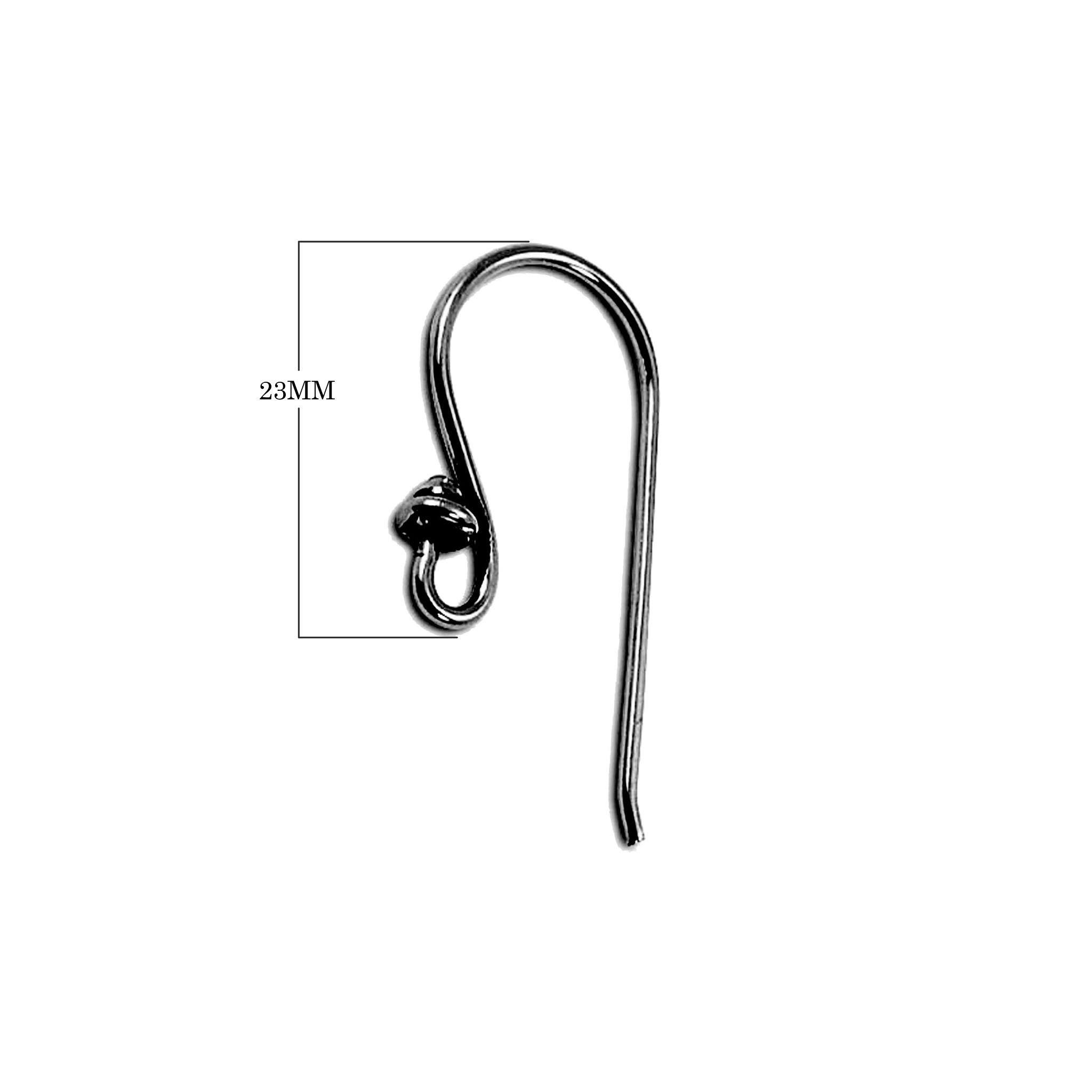 Handcrafted Black Rhodium Overlay Ball Knot Earwire Jewelry Finding From India