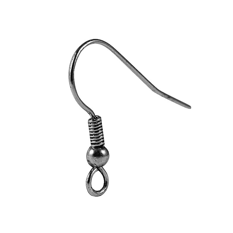 FR-138 Black Rodhium Overlay Earwire Beads Bali Designs Inc 