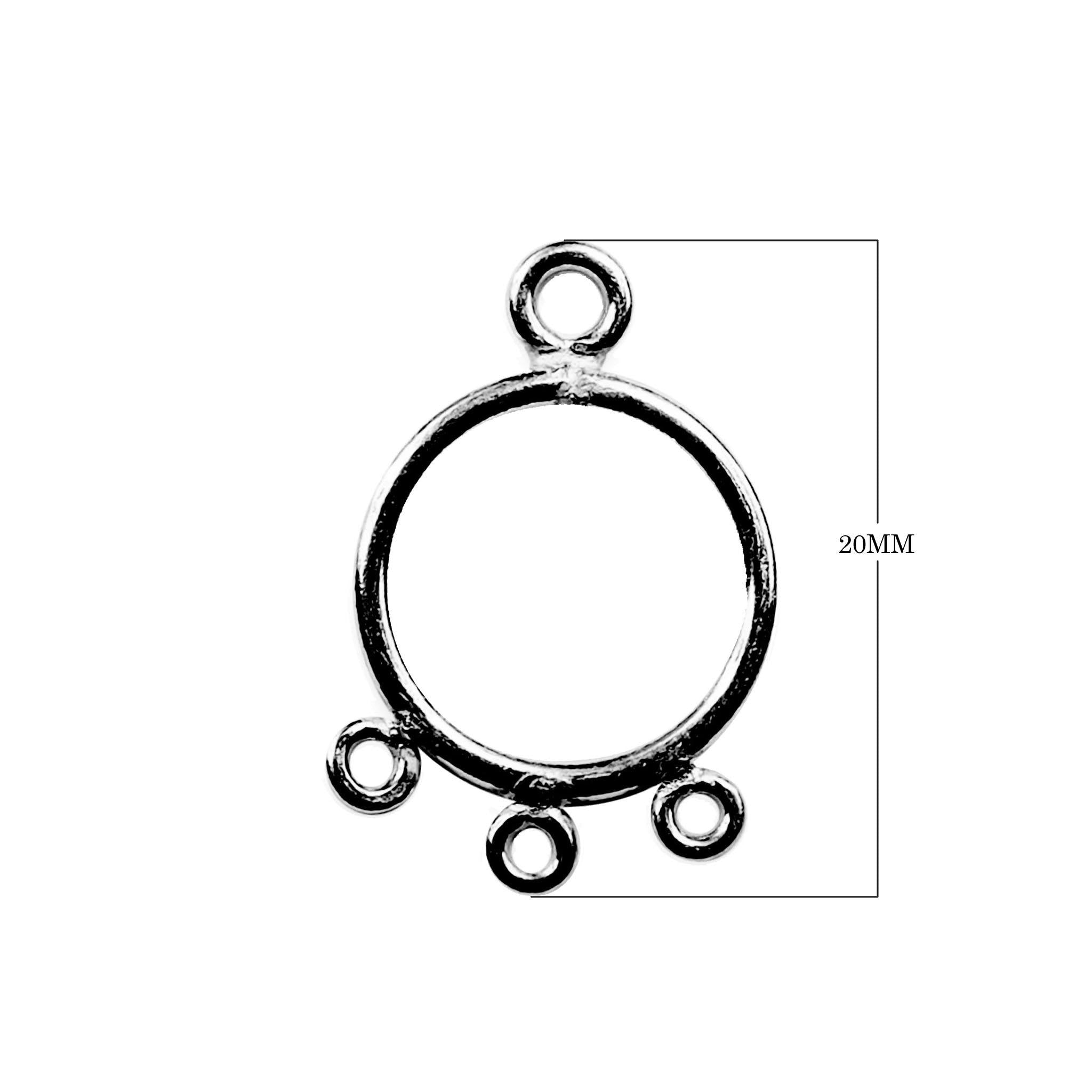 FR-156-20MM Black Rhodium Overlay Chandelier Earring Finding Circle Shape Beads Bali Designs Inc 