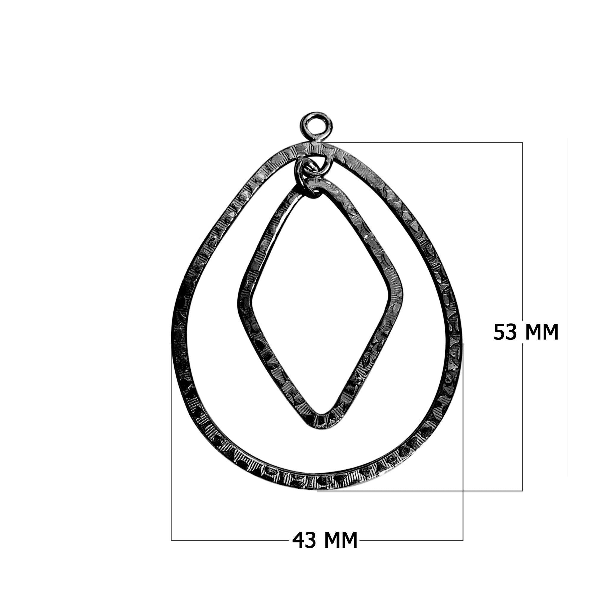 FR-165 Black Rhodium Overlay Chandelier Earring Finding Beads Bali Designs Inc 