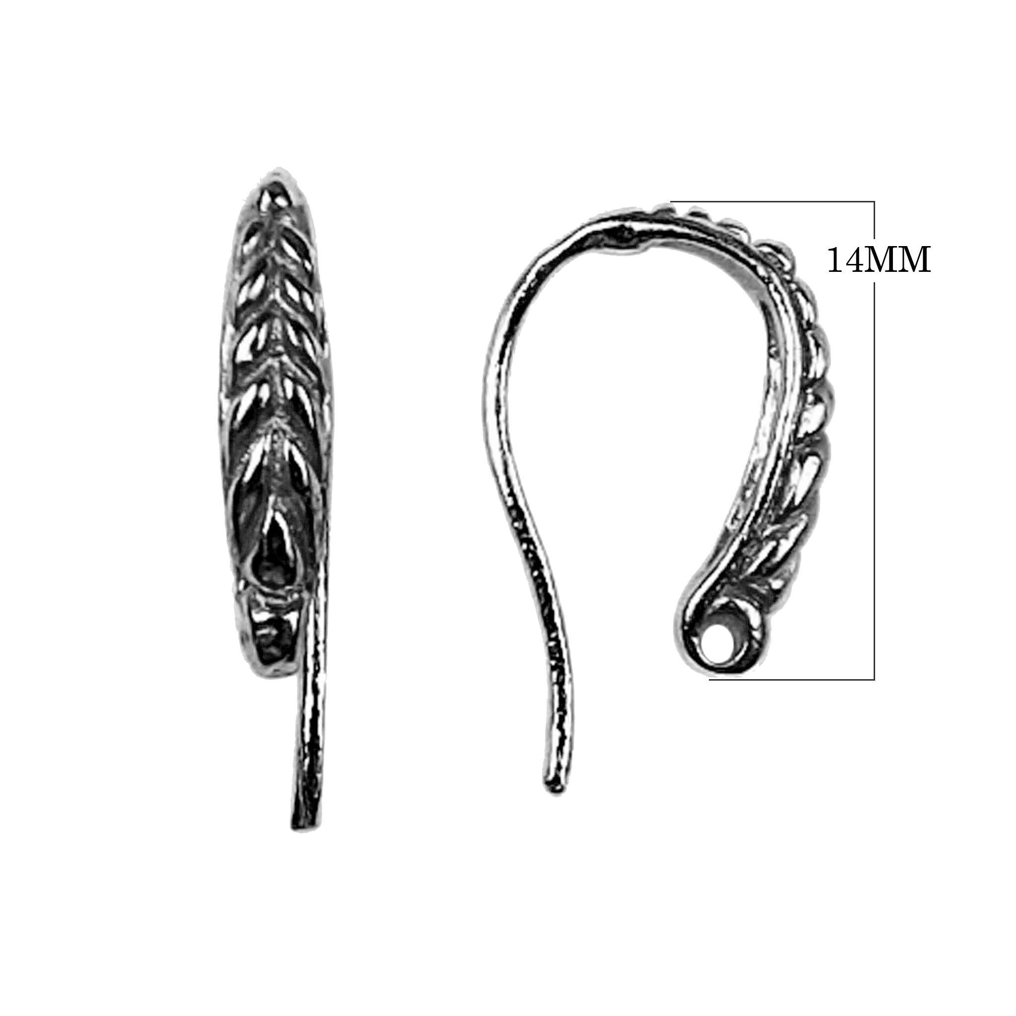 FR-215 Black Rhodium Overlay Grain Shape Earwire Beads Bali Designs Inc 