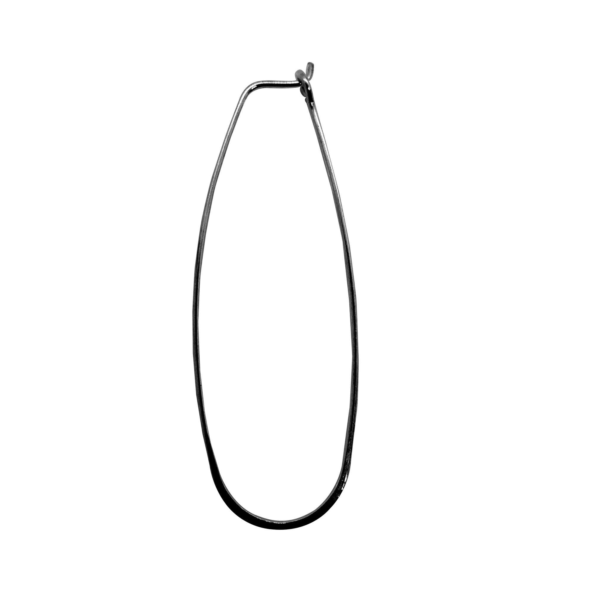 Handcrafted Black Rhodium Overlay Long Hoop Earwire Jewelry Finding From India