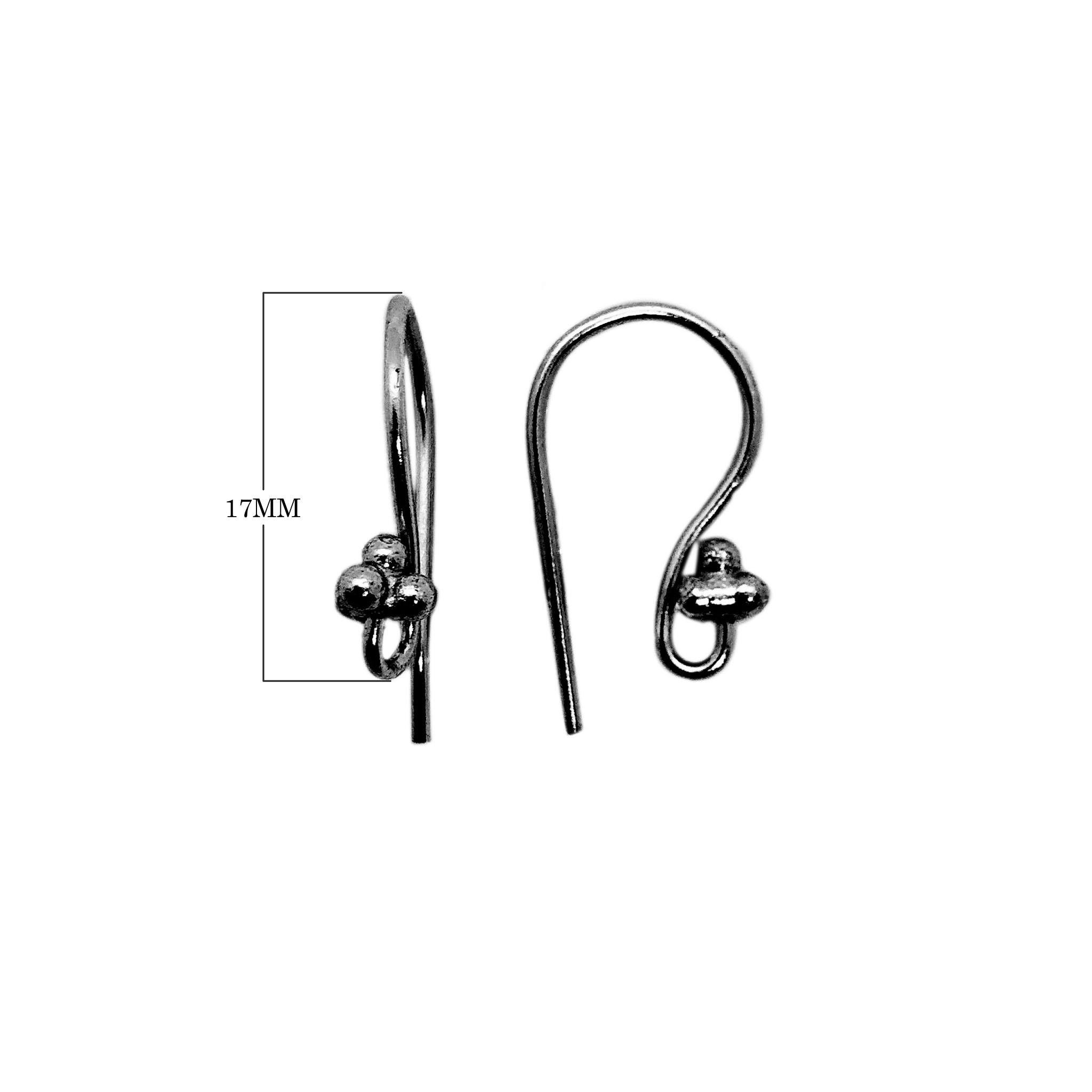FR-243 Black Rhodium Overlay Earwire Beads Bali Designs Inc 