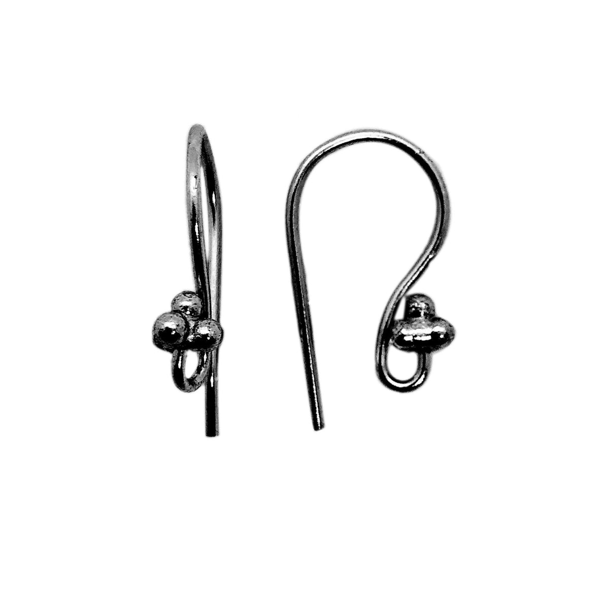 FR-243 Black Rhodium Overlay Earwire Beads Bali Designs Inc 