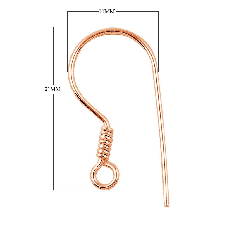 FRG-101 Rose Gold Overlay Earwire Beads Bali Designs Inc 