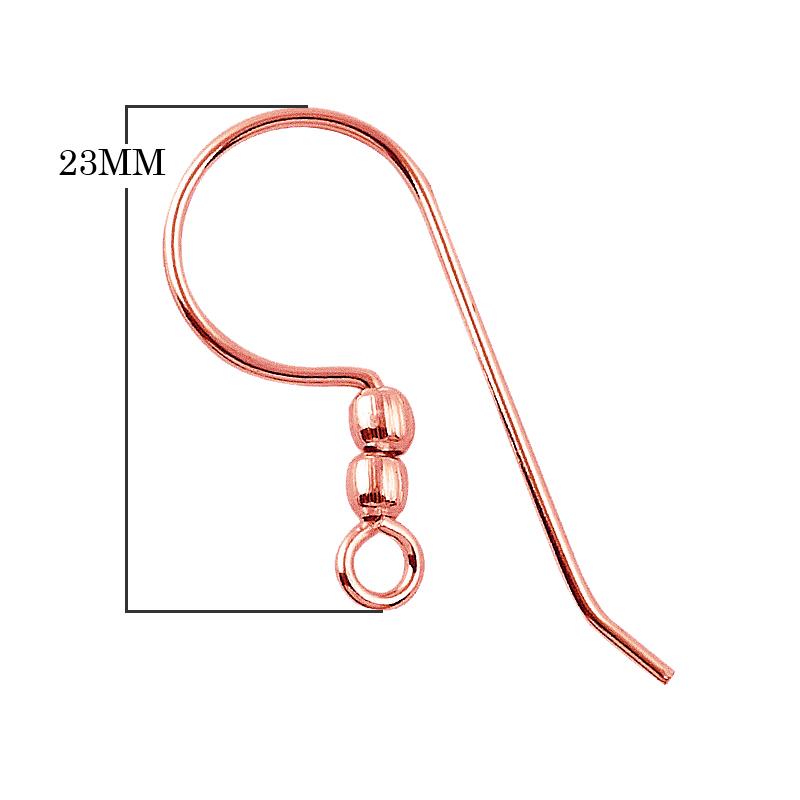 FRG-102 Rose Gold Overlay Earwire Beads Bali Designs Inc 
