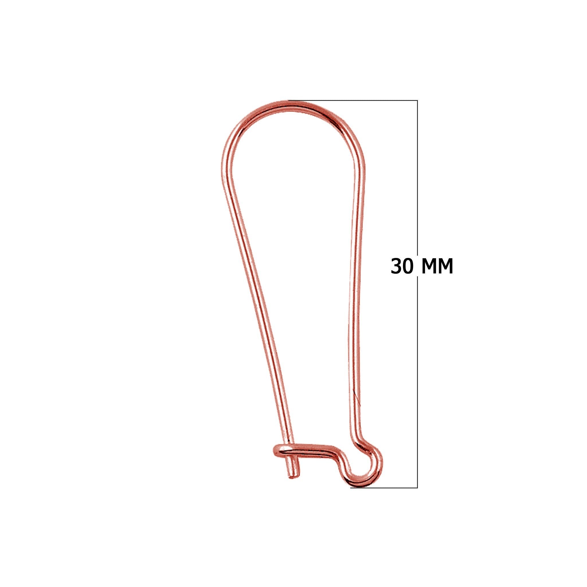 FRG-110-30MM Rose Gold Overlay Kidney Shape Elegant Clean Wire Simply The Best Stylish Earwire Beads Bali Designs Inc 