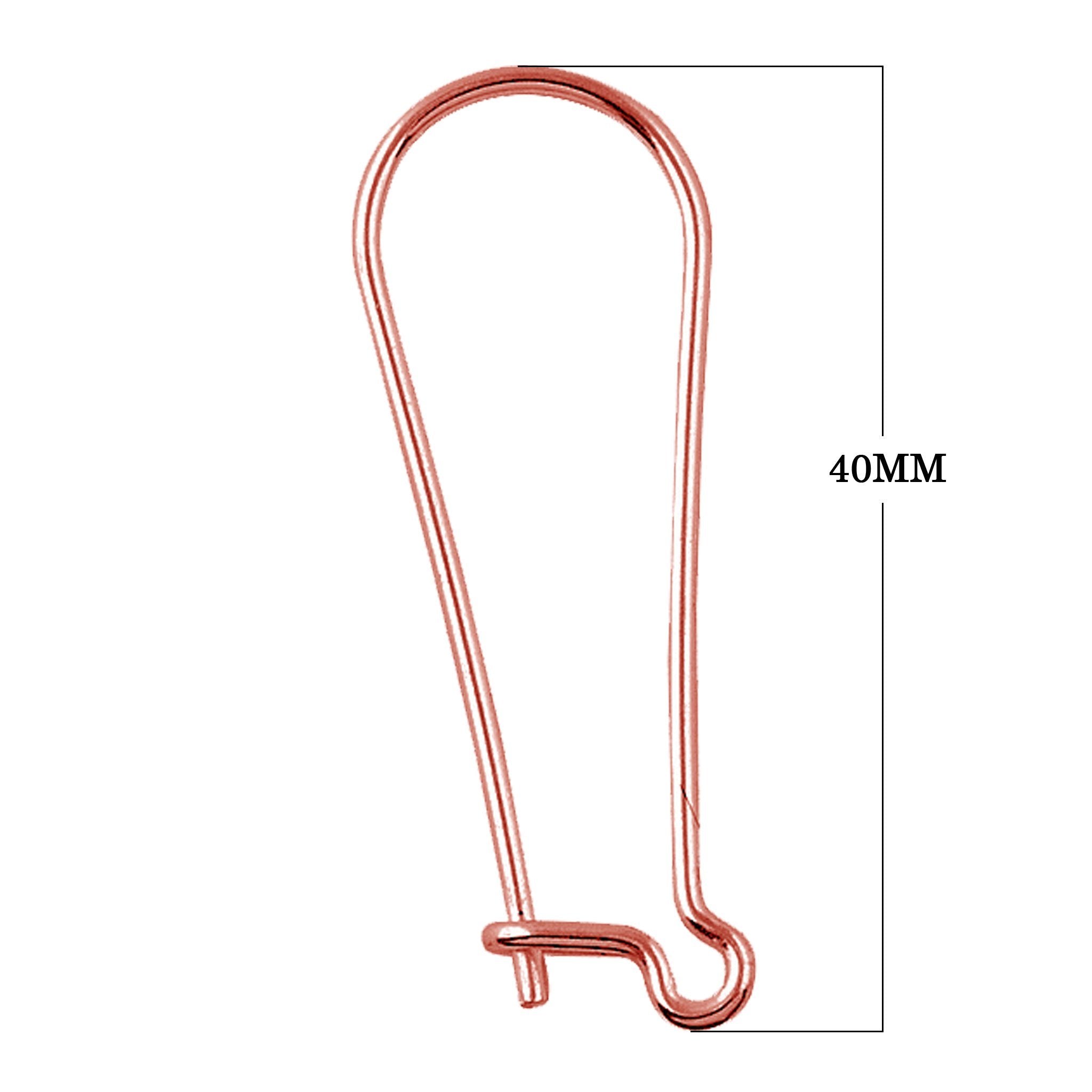 FRG-110-40MM Rose Gold Overlay Kidney Shape Elegant Clean Wire Simply The Best Stylish Earwire Beads Bali Designs Inc 