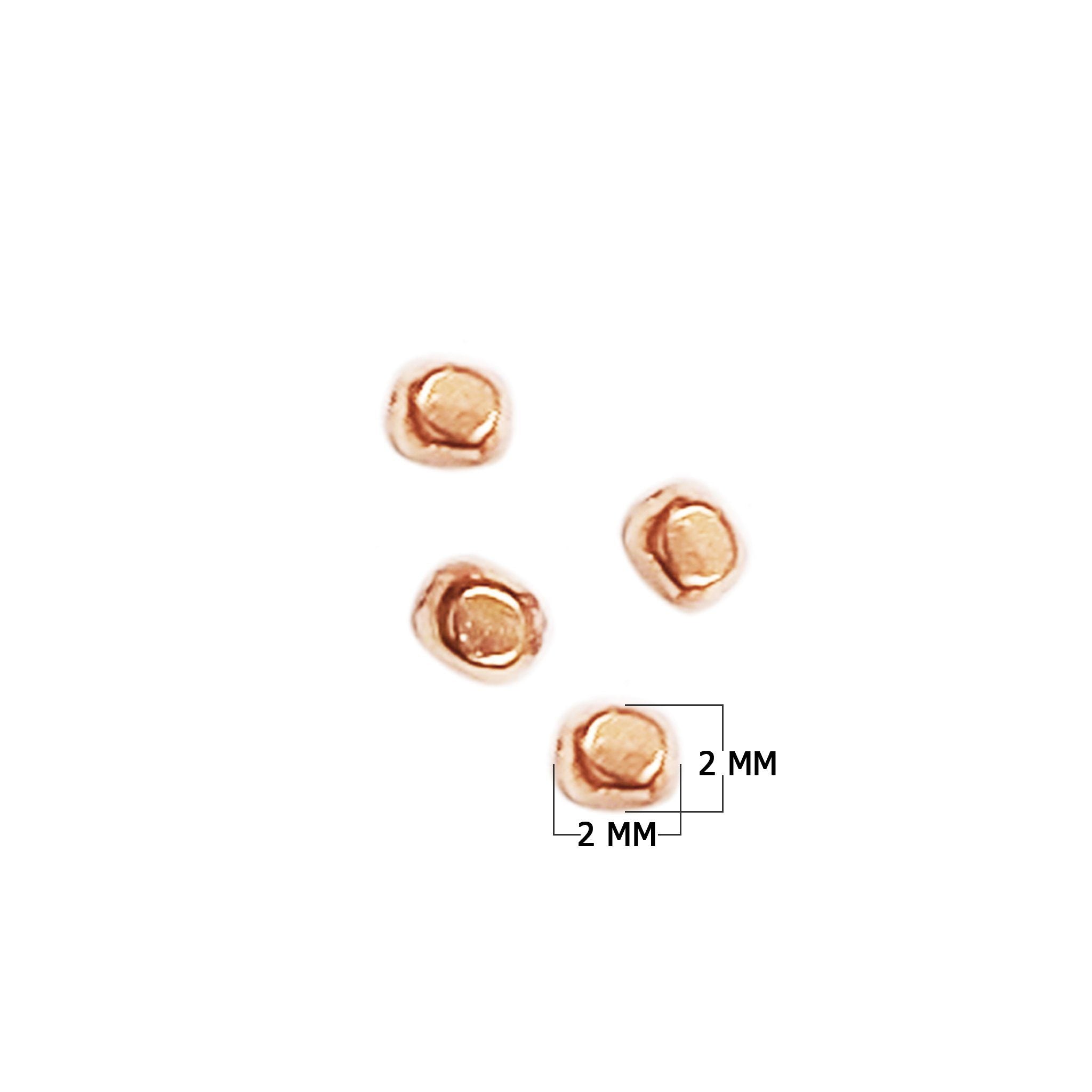 Handcrafted Rose Gold Overlay Tiny Spacer Beads From India For Elegant Designer Jewelry