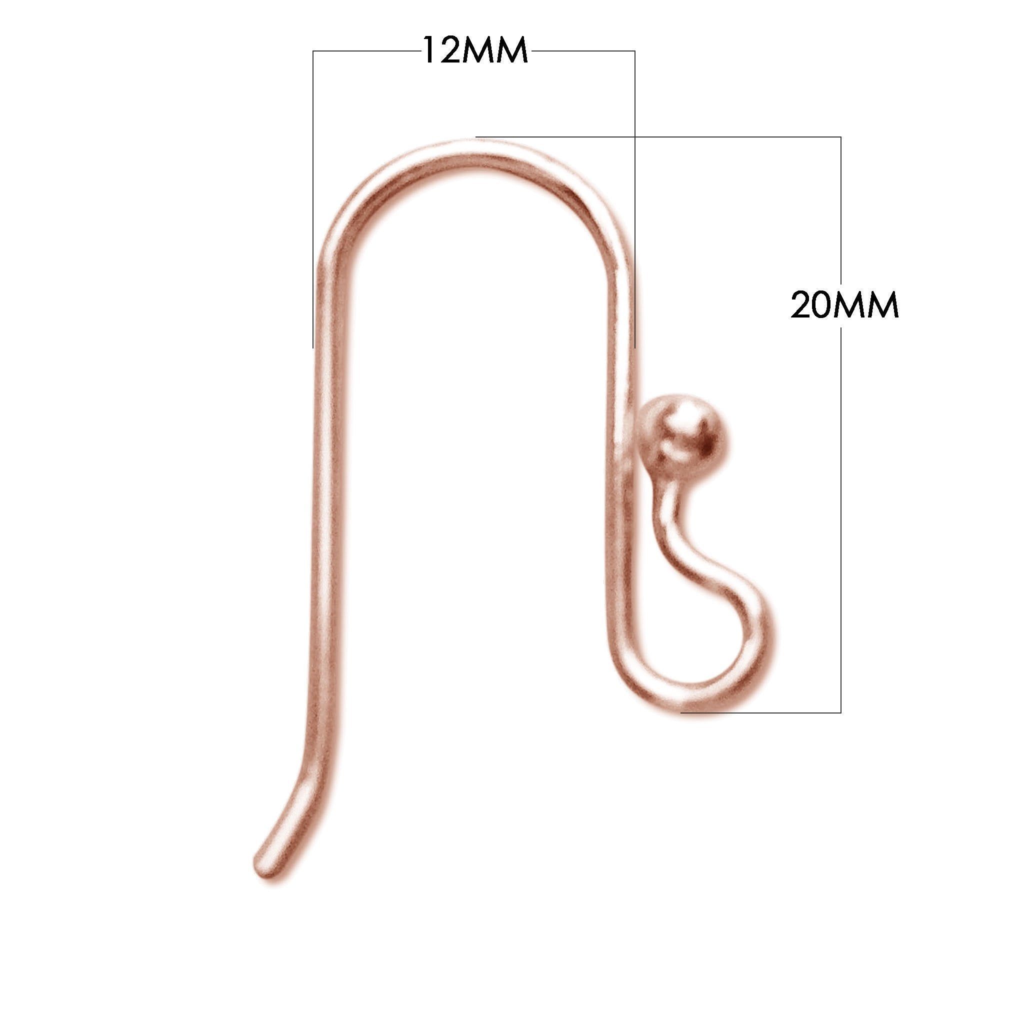 FRG-147-20X12MM Rose Gold Overlay Earwire Beads Bali Designs Inc 