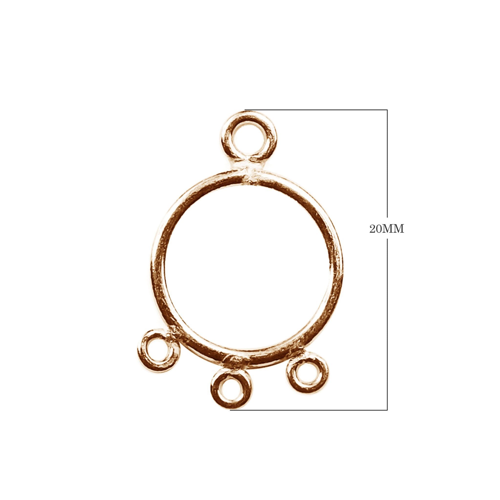 FRG-156-20MM Rose Gold Overlay Chandelier Earring Finding Circle Shape Beads Bali Designs Inc 