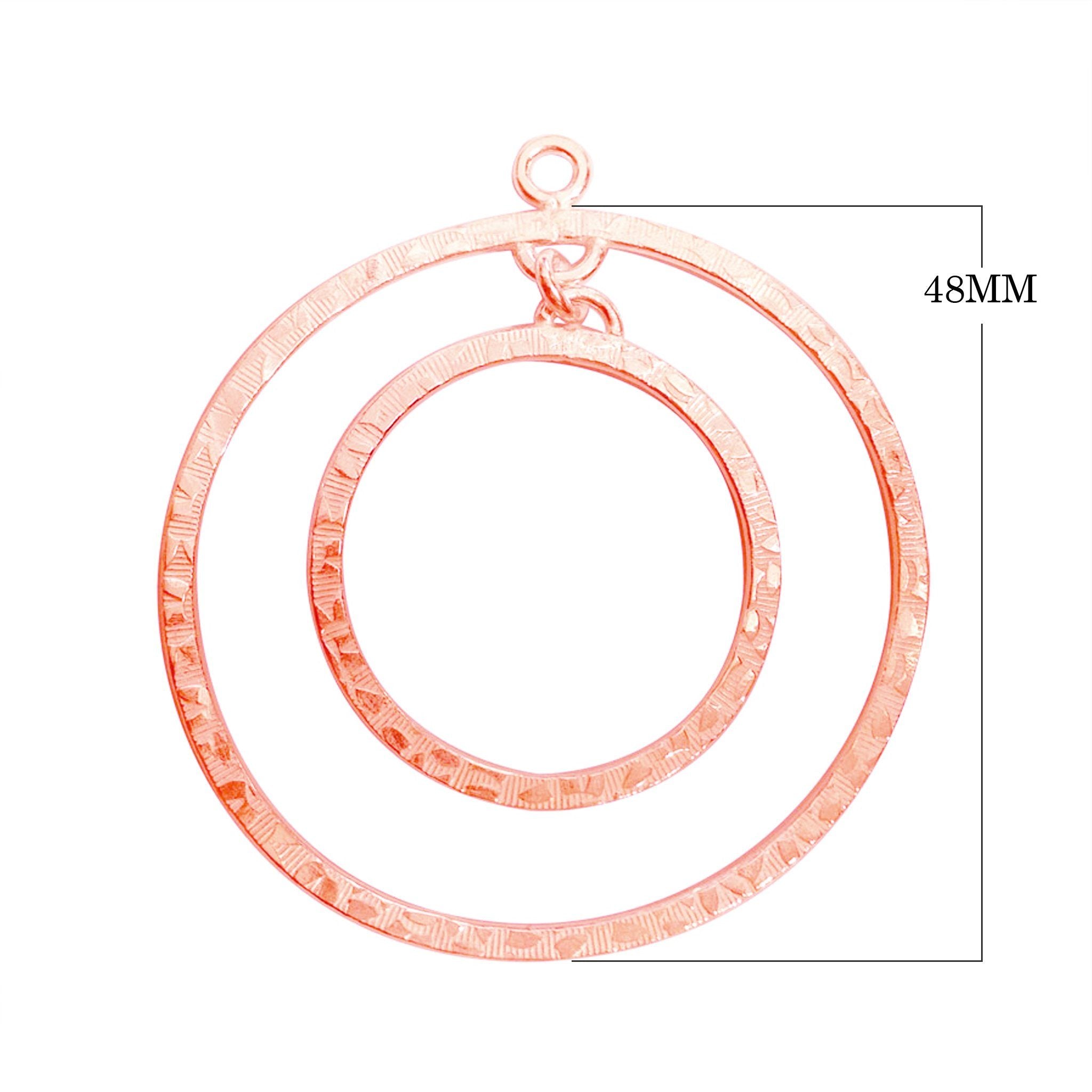 FRG-163 Rose Gold Overlay Chandelier Earring Finding Big & Small Round Ring Shape Beads Bali Designs Inc 