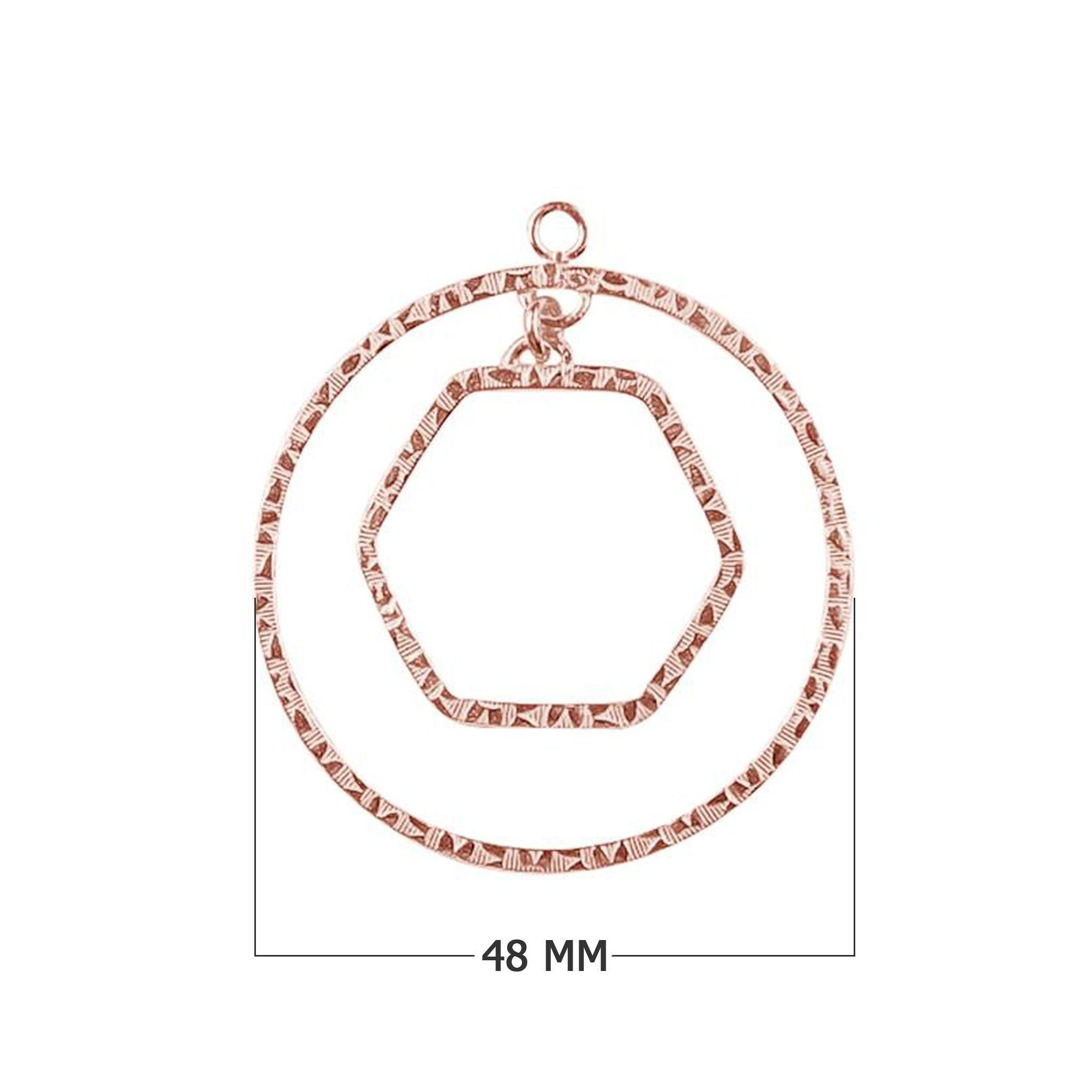 FRG-166 Rose Gold Overlay Chandelier Earring Finding Round & Rectangle Shape Beads Bali Designs Inc 
