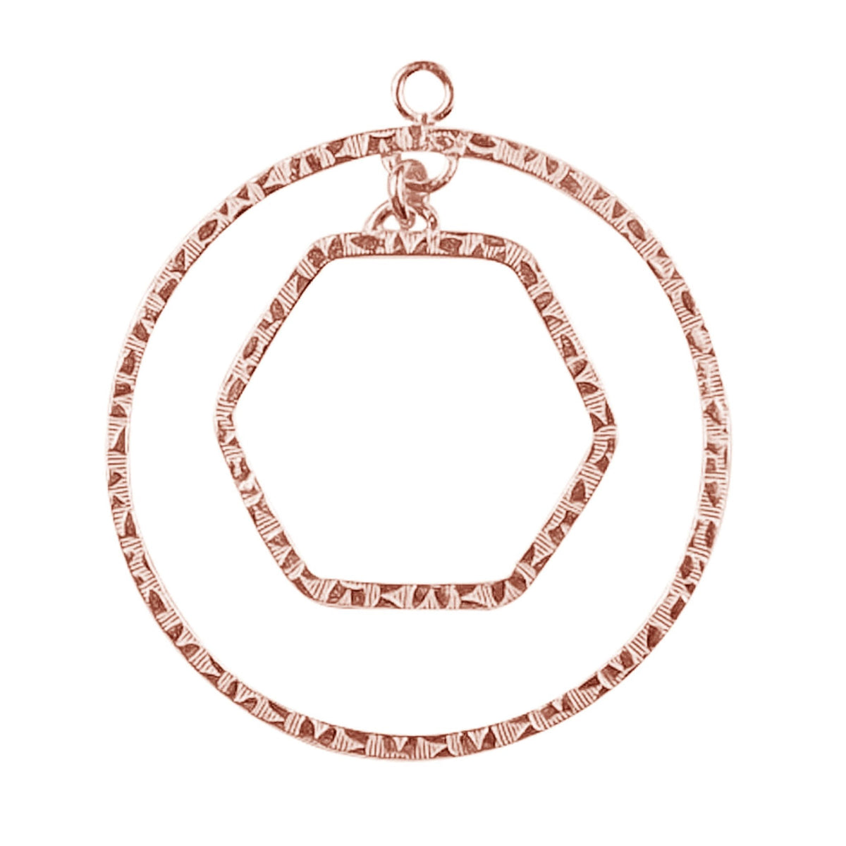 FRG-166 Rose Gold Overlay Chandelier Earring Finding Round & Rectangle Shape Beads Bali Designs Inc 
