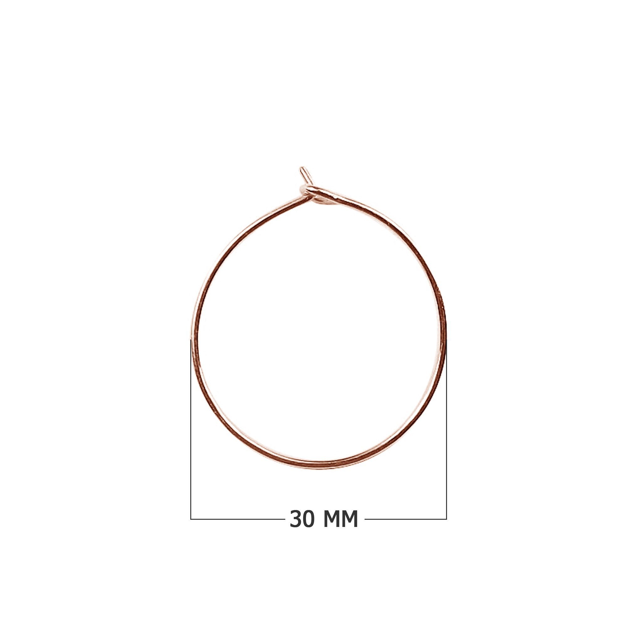 FRG-174-30MM Rose Gold Overlay Circle Shape Earwire Beads Bali Designs Inc 