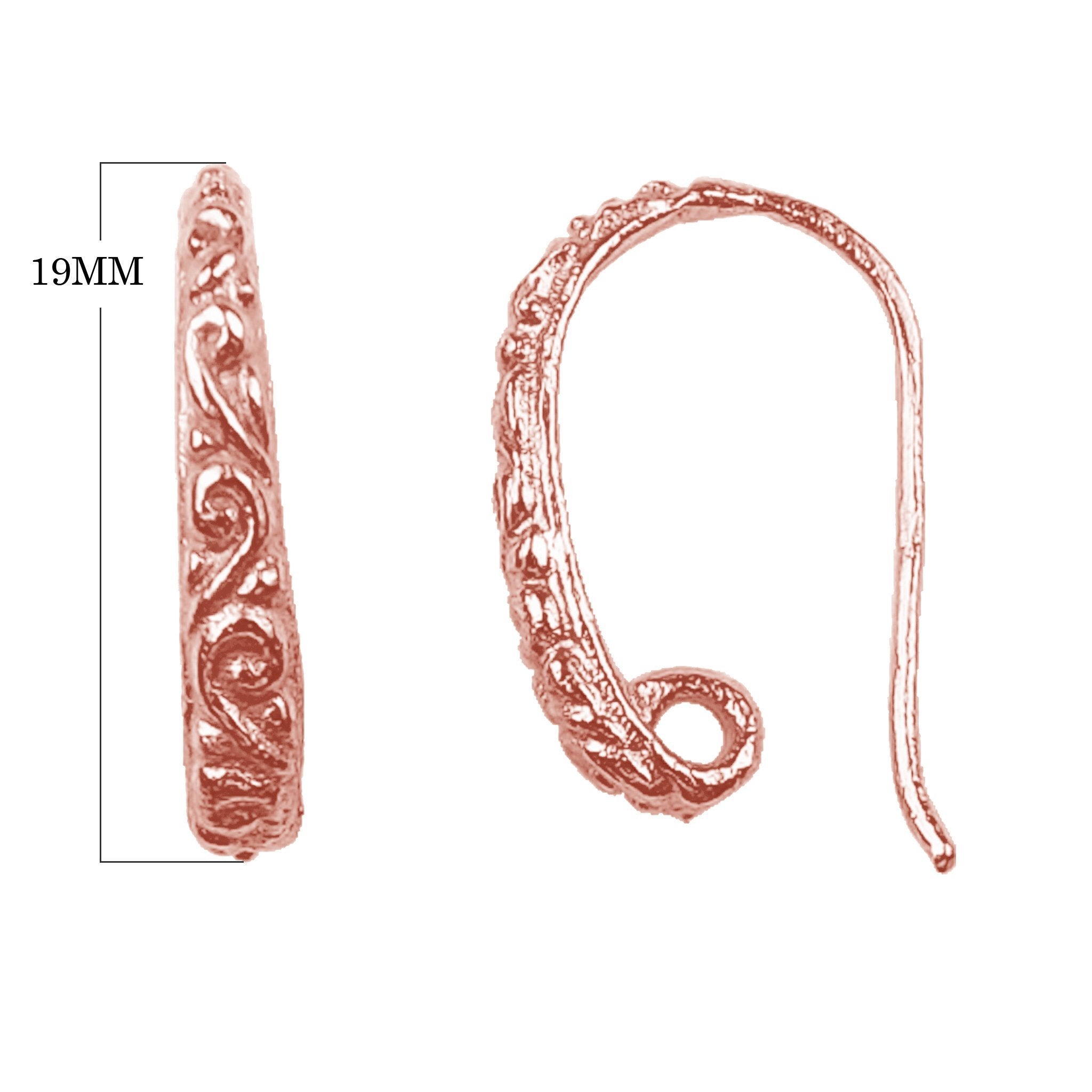 FRG-195 Rose Gold Overlay Earwire Beads Bali Designs Inc 