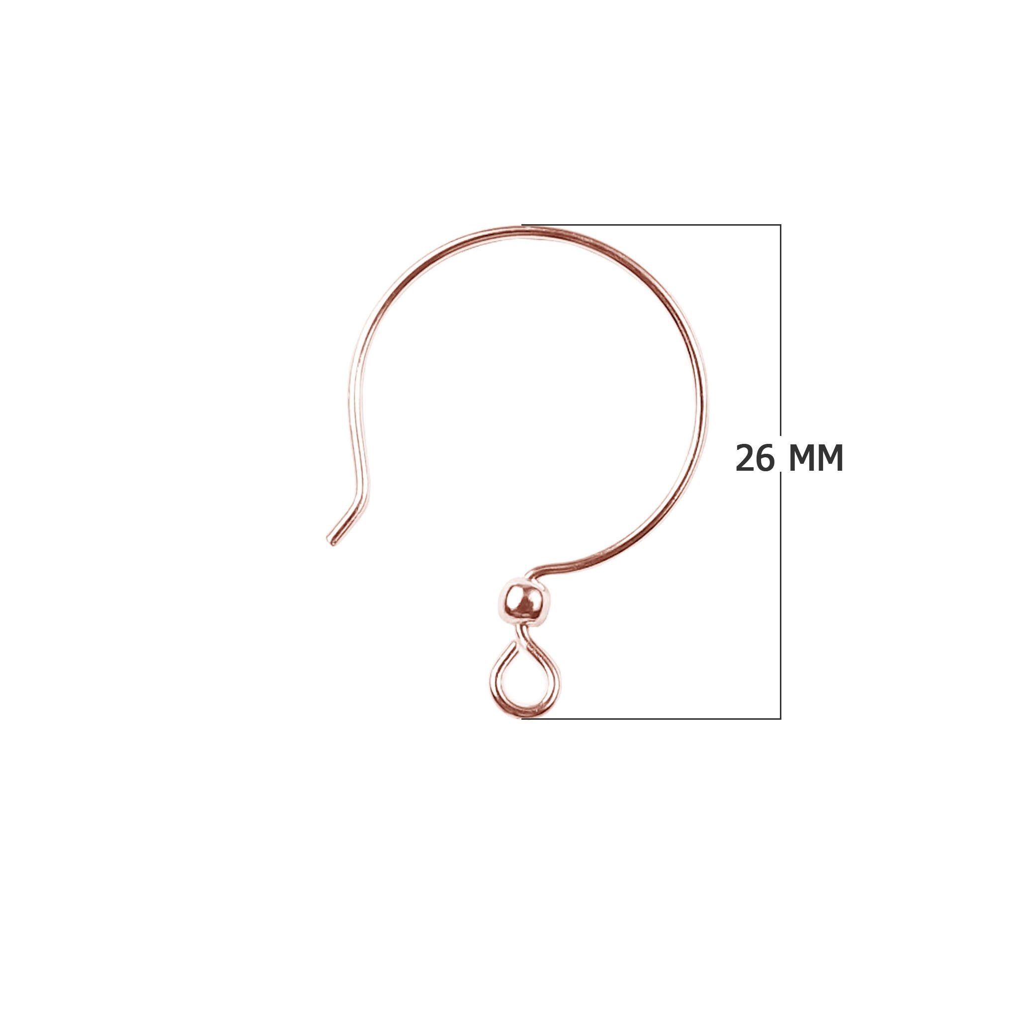 FRG-200-26MM Rose Gold Overlay Earwire Beads Bali Designs Inc 