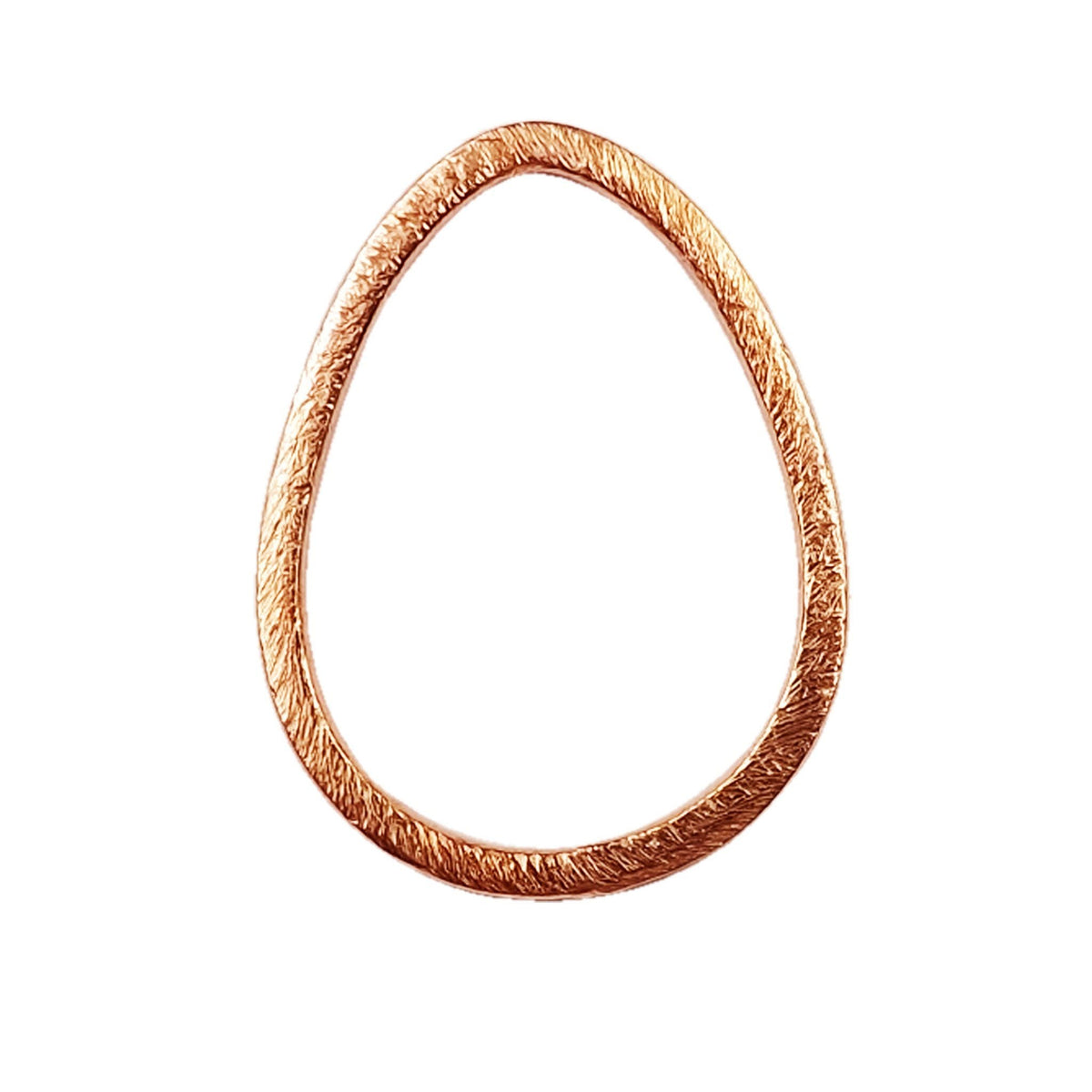 Handcrafted Rose Gold Overlay Textured Teardrop Connector From India For Designer Jewelry