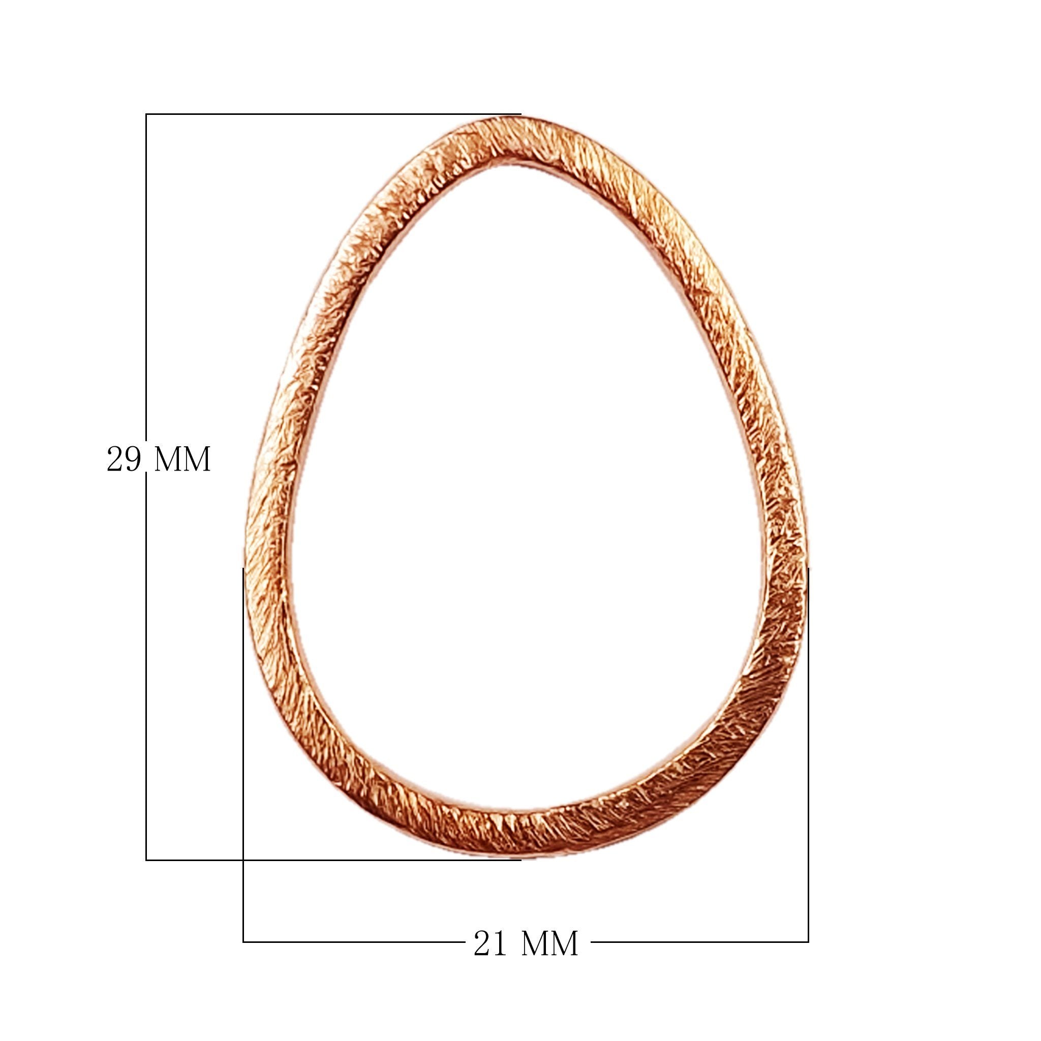 Handcrafted Rose Gold Overlay Textured Teardrop Connector From India For Designer Jewelry