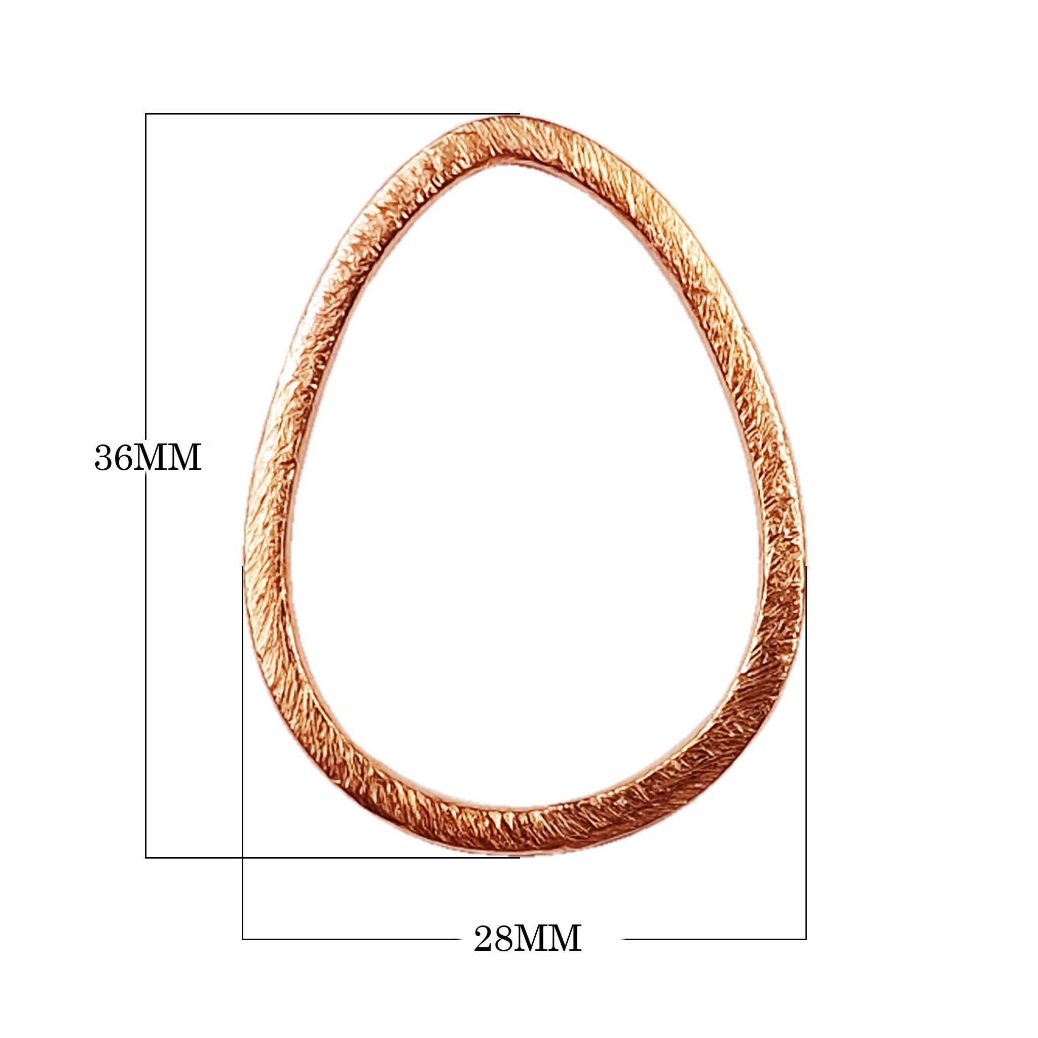 Handcrafted Rose Gold Overlay Textured Teardrop Connector From India For Designer Jewelry