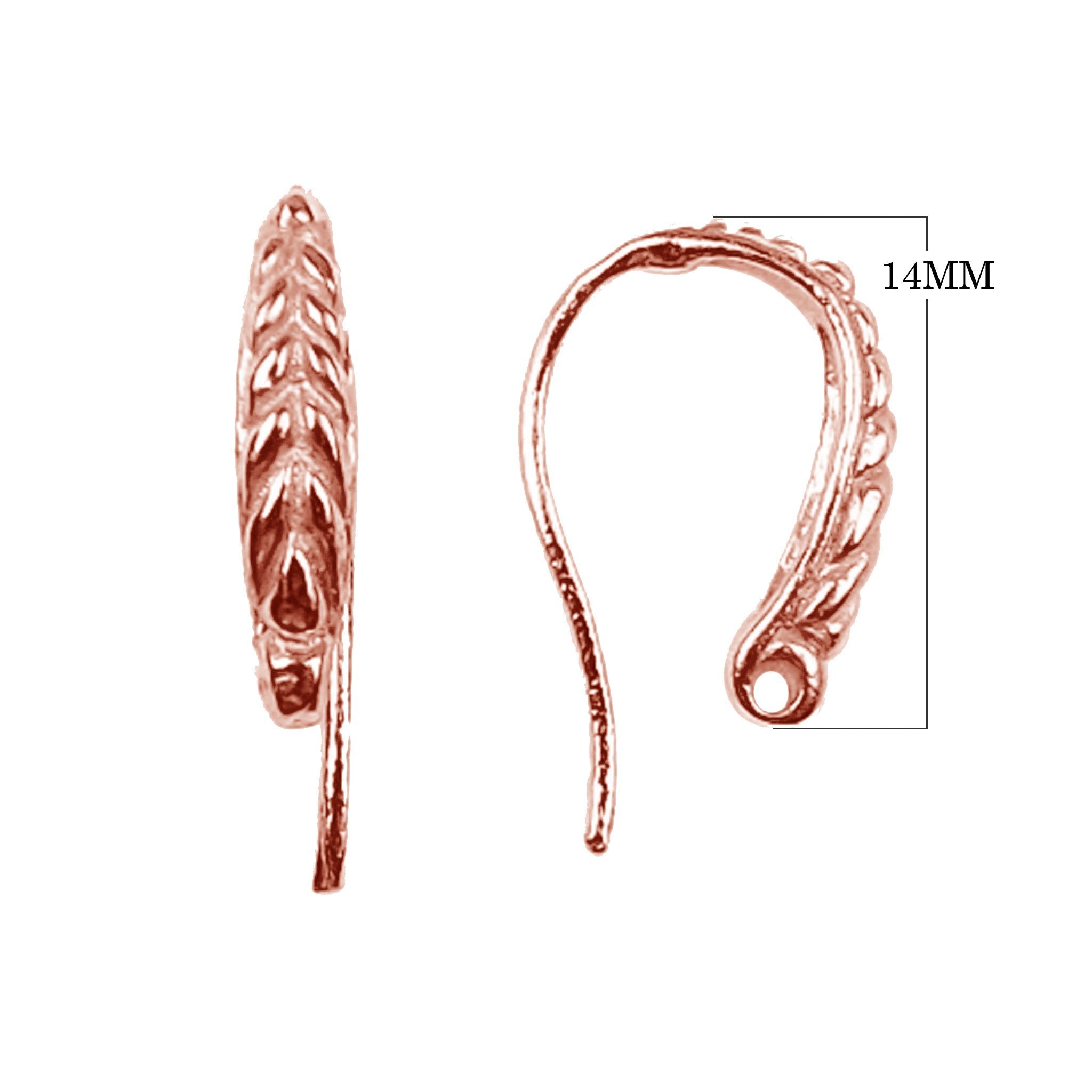 FRG-215 Rose Gold Overlay Grain Shape Earwire Beads Bali Designs Inc 