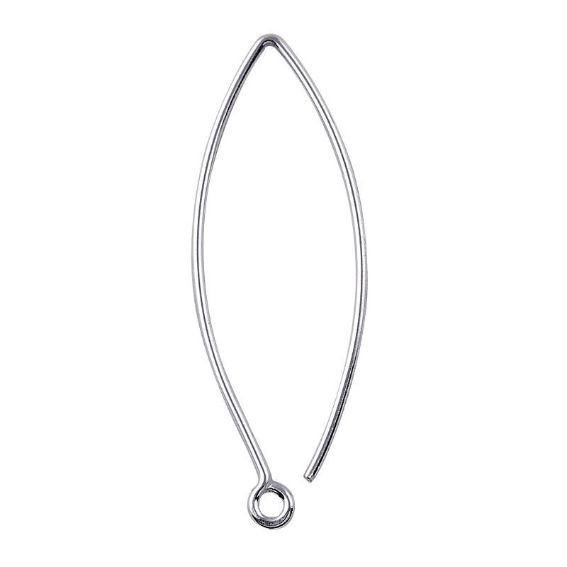 Handcrafted Silver Overlay Marquise Earwire from India with polished finish