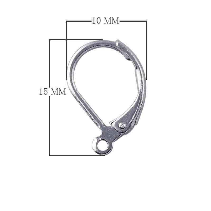 Handcrafted Silver Overlay Leverback Hoop Earwire from India with polished finish