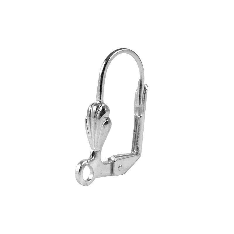 Handcrafted Silver Overlay Leverback Earwire from India with shell pattern