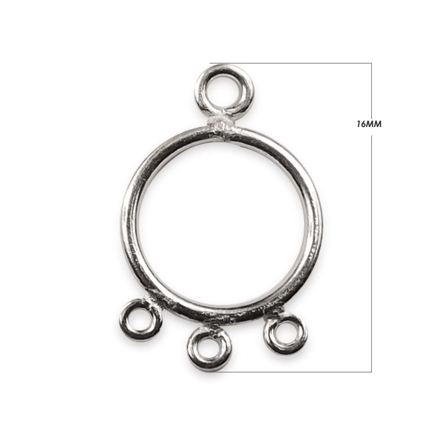 Handcrafted Silver Overlay Circular Connector from India with polished three-link design