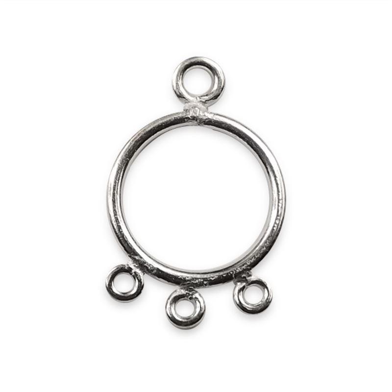 Handcrafted Silver Overlay Circular Connector from India with polished three-link design