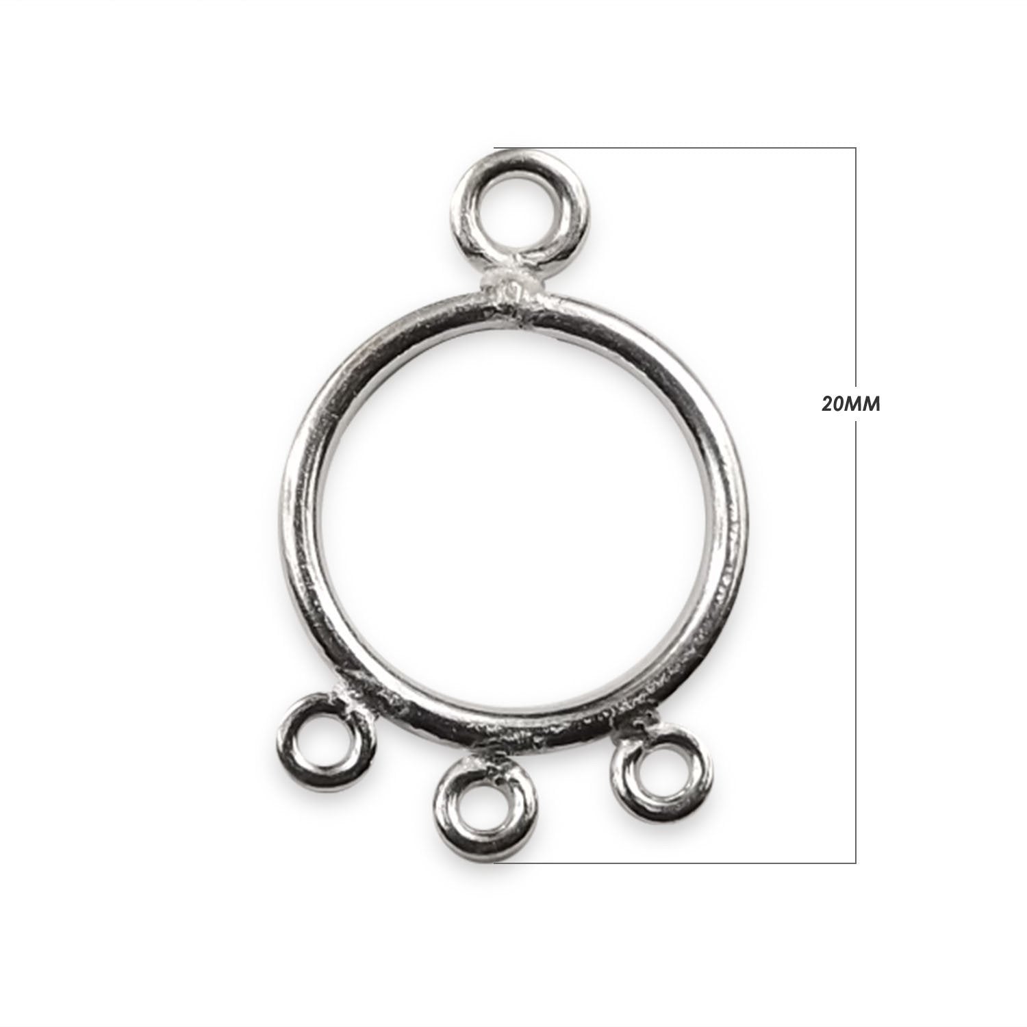 Handcrafted Silver Overlay Circular Connector from India with polished three-link design