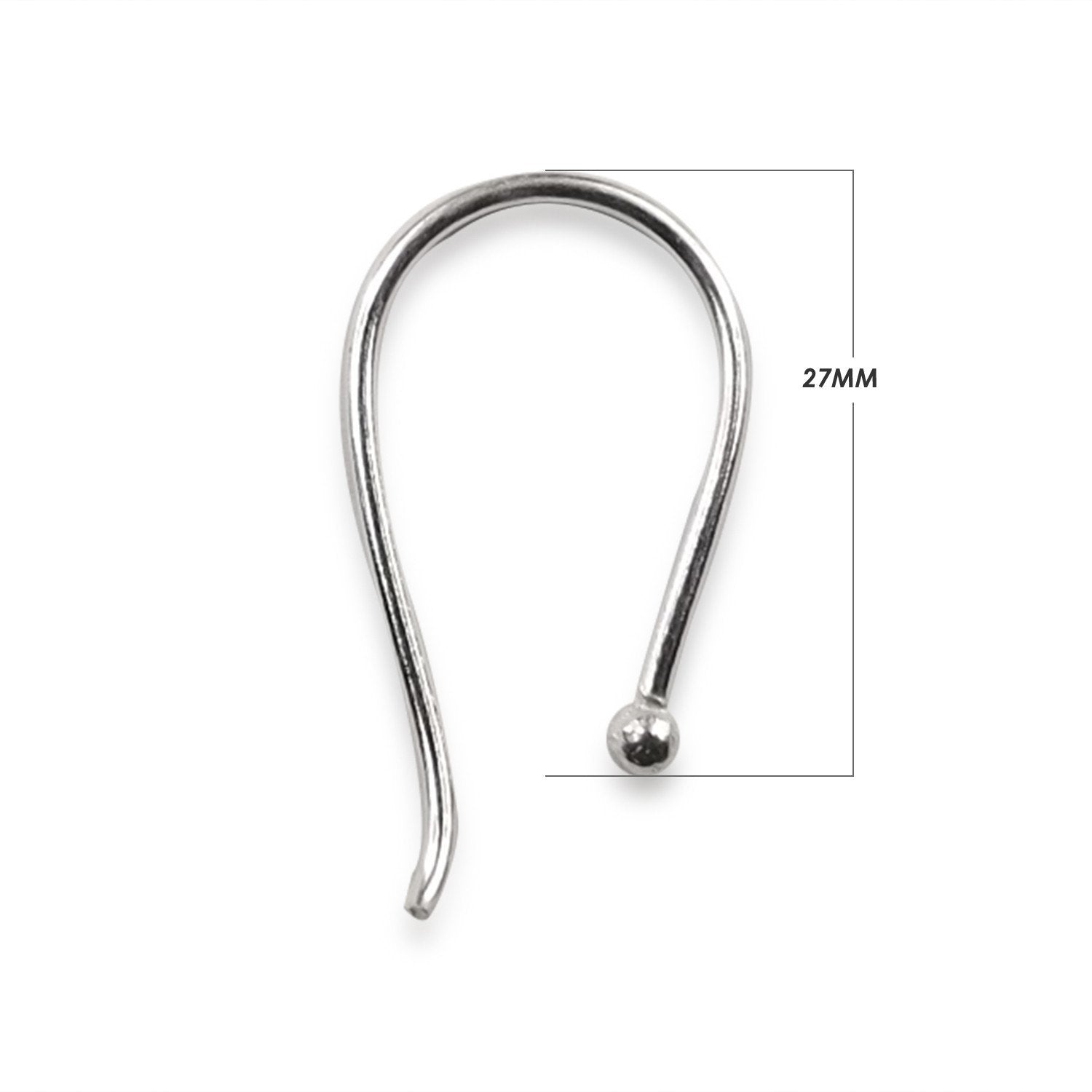 Handcrafted Silver Overlay Ball End Earwire from India with polished minimalist design