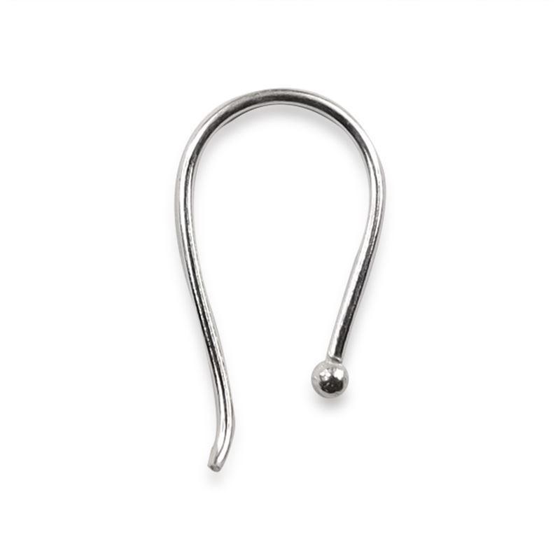 Handcrafted Silver Overlay Ball End Earwire from India with polished minimalist design