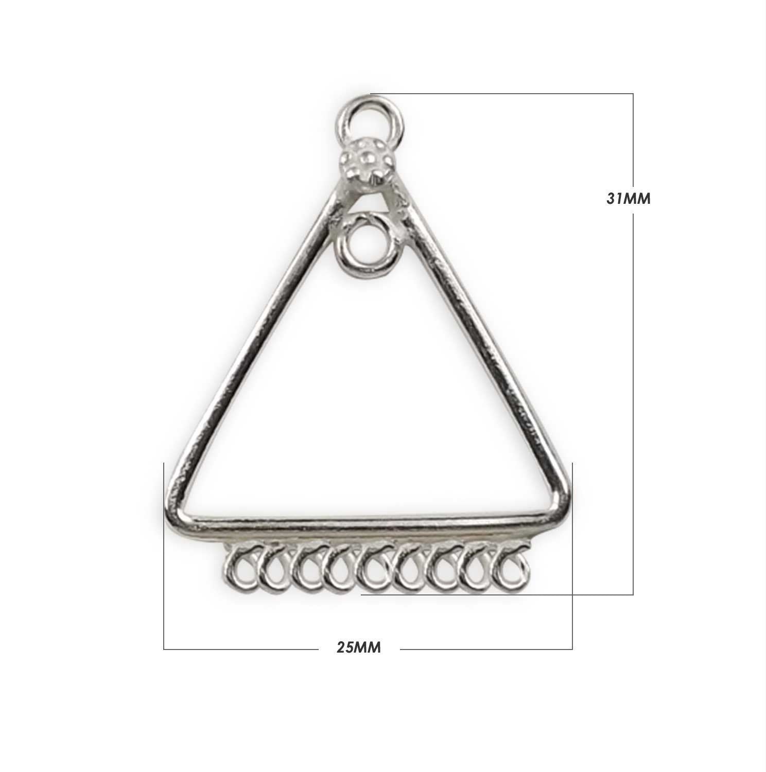 Handcrafted Silver Overlay Triangle Earwire from India with polished geometric multi loop design