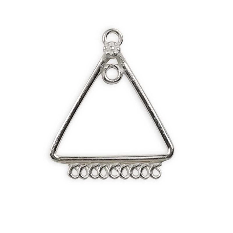 Handcrafted Silver Overlay Triangle Earwire from India with polished geometric multi loop design