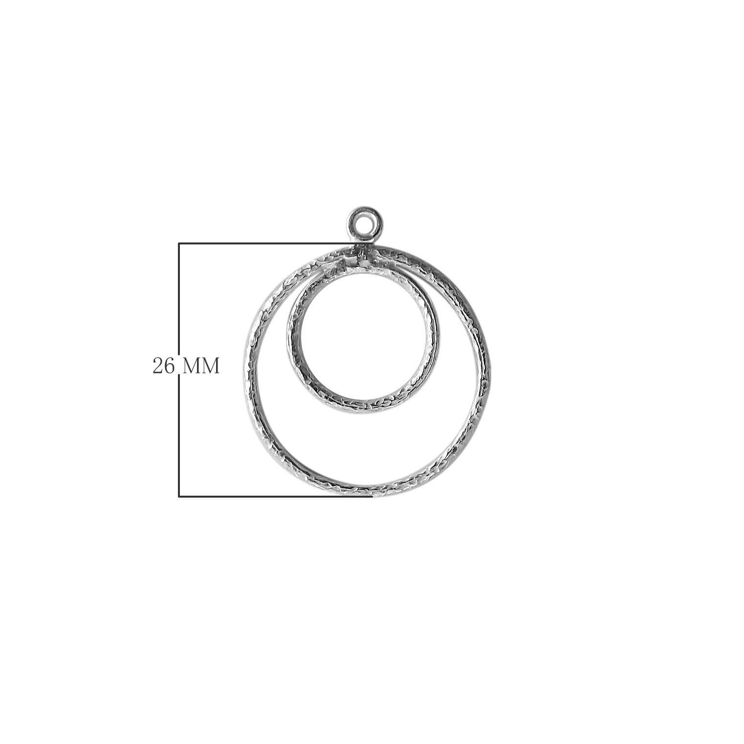 Handcrafted Silver Overlay Double Circle Earwire from India with textured polished geometric design