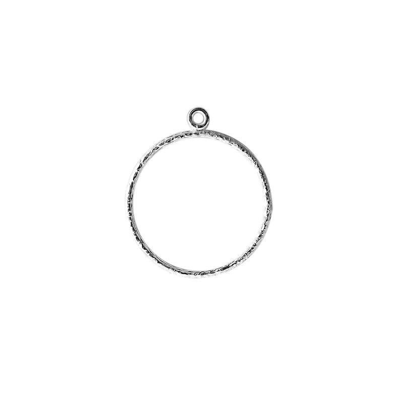 Handcrafted Silver Overlay Round Hoop Earwire from India with textured polished circular design